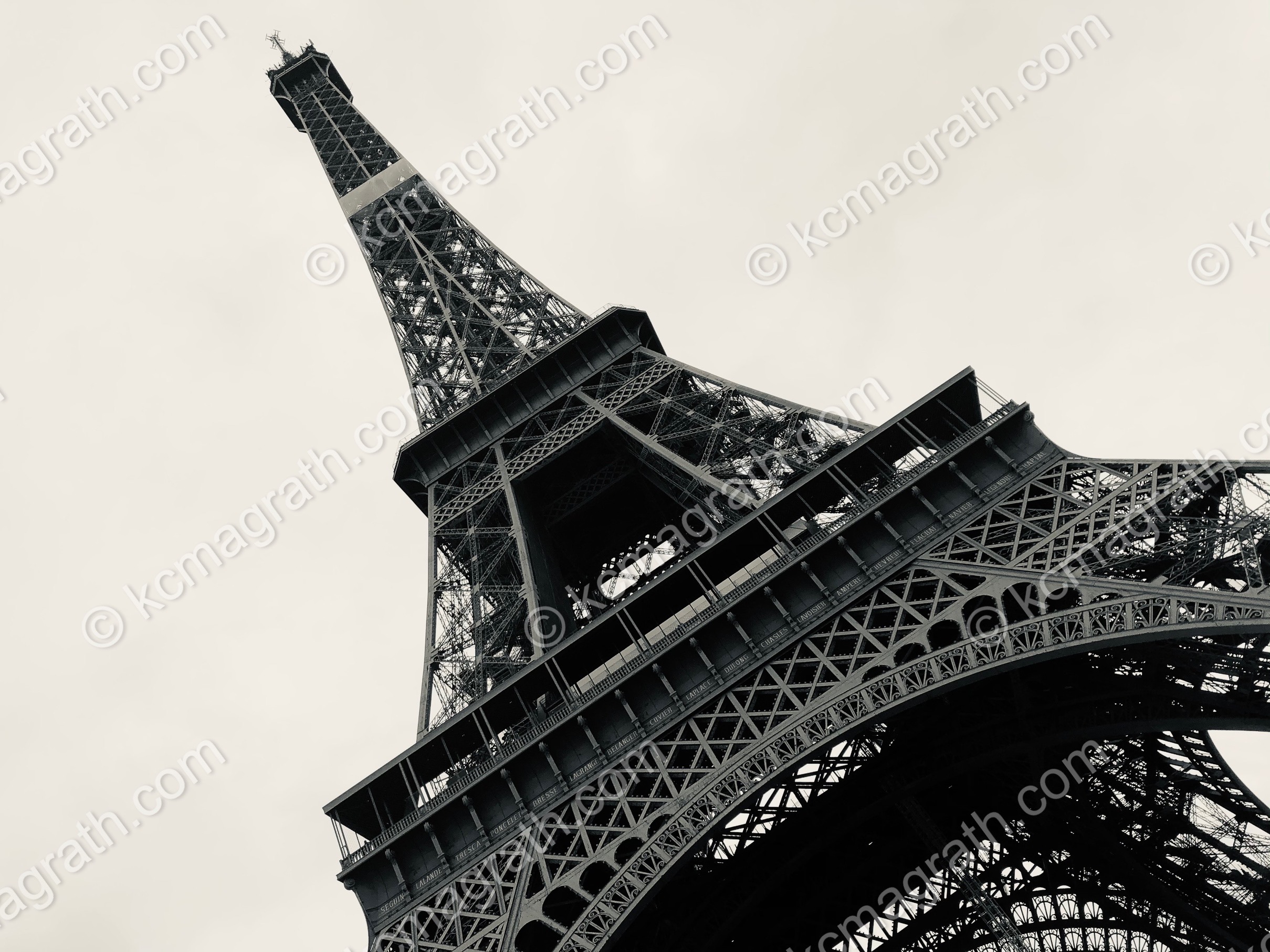 Paris' Iconic Eiffel Tower, B&W, France