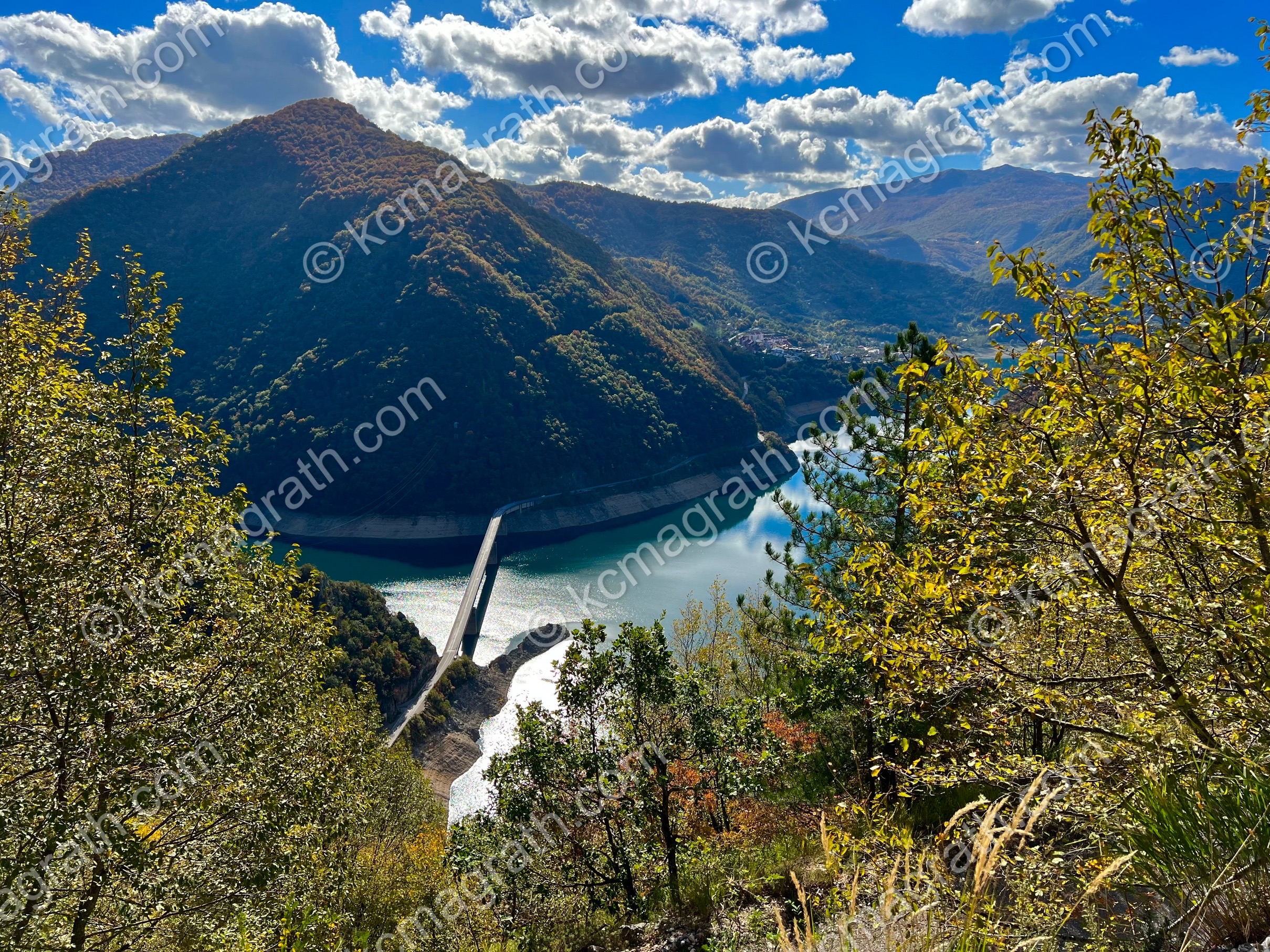 Stunning Piva Lake Reservoir 2 With Bridge, Montenegro