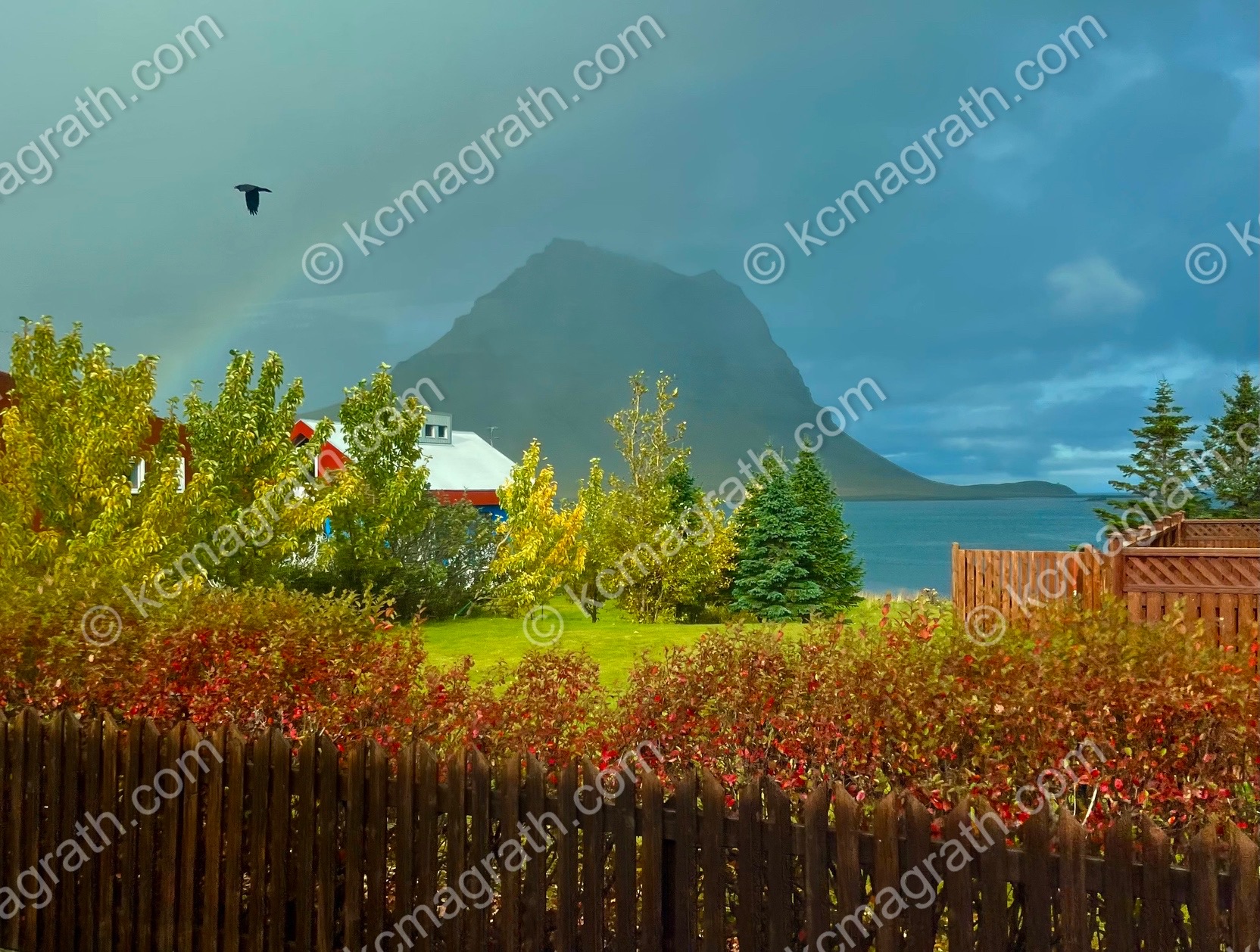 Grundarfjordur's Rainbow & Fog 3 With Home, Iceland