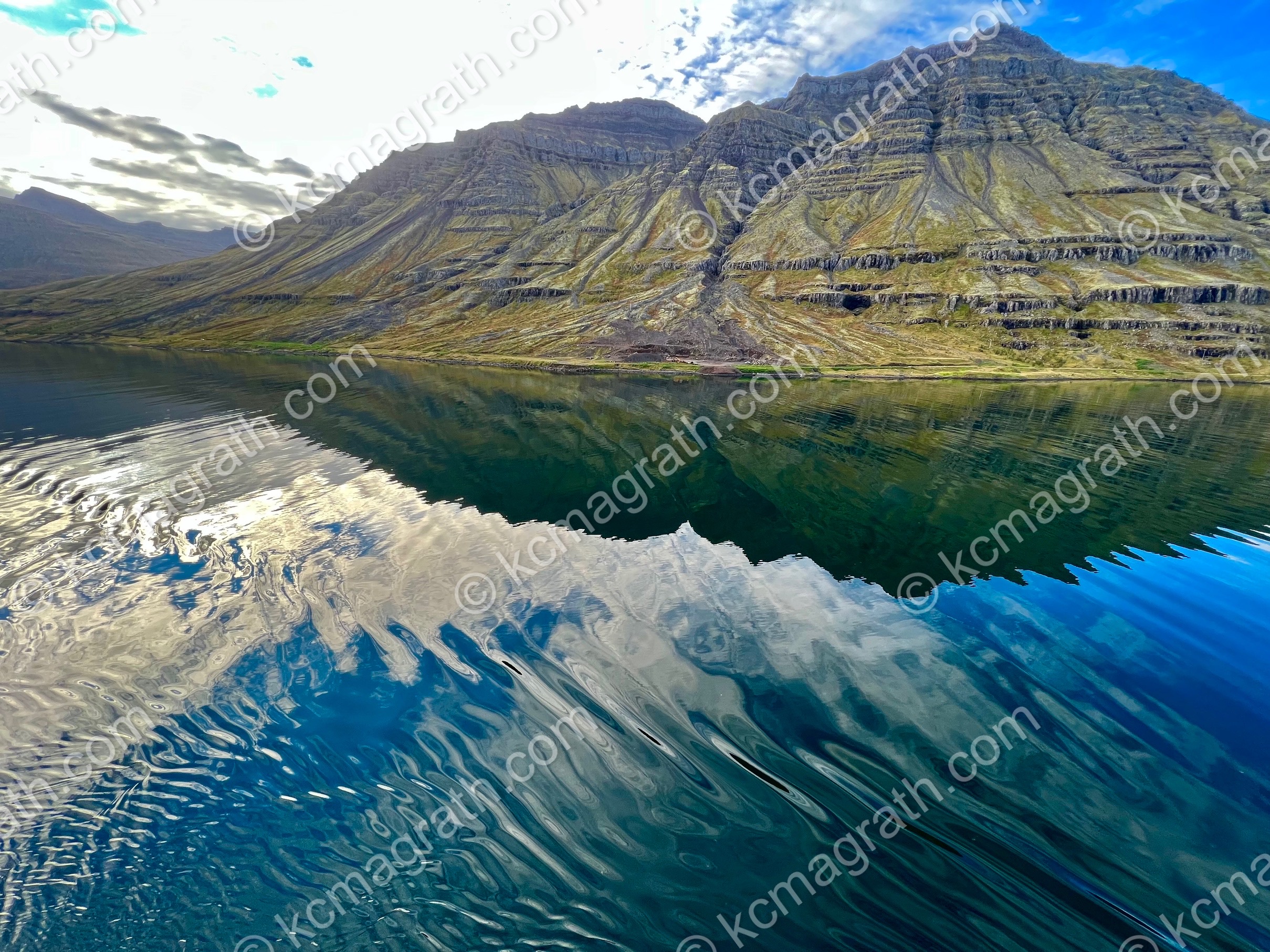Seydisfjordur Fjord and Reflection, Iceland