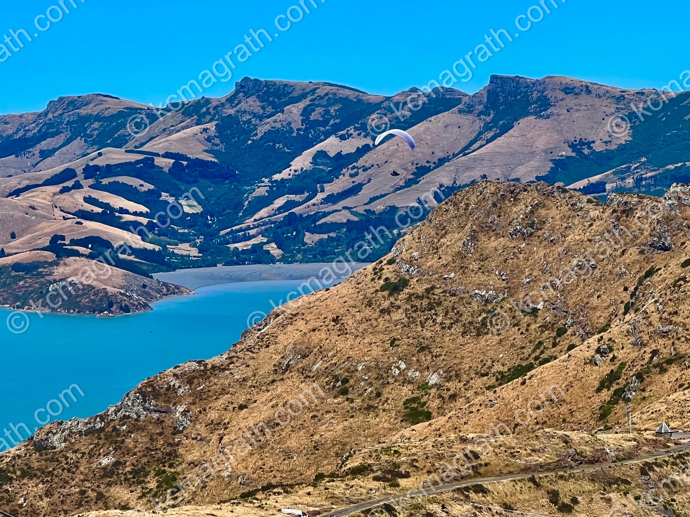 Mt Cavendish Scenic Reserve with Paraglider, New Zealand