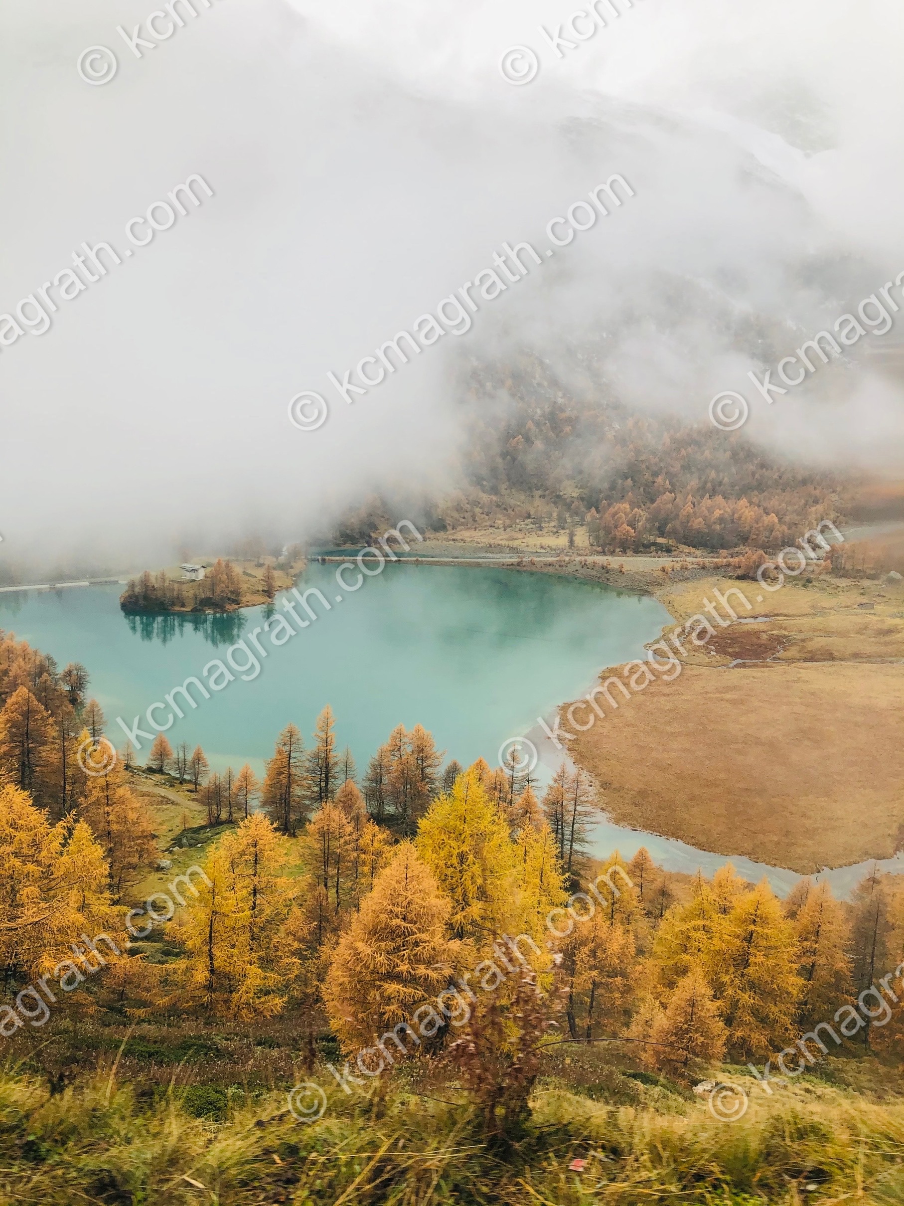 Poschiavo's Alp Grum Region with Fog, Switzerland