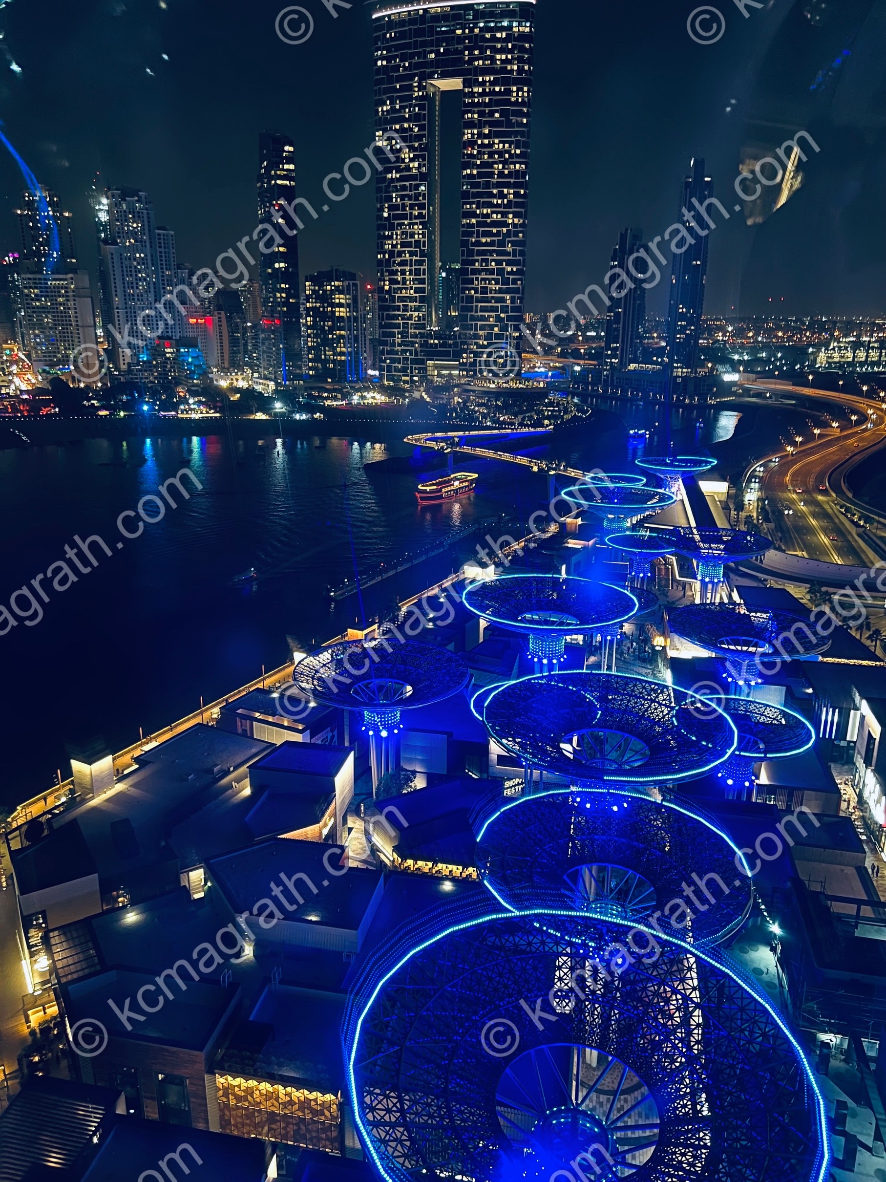 Dubai Marina, Night Time View from Ain Dubai / Dubai Eye, UAE