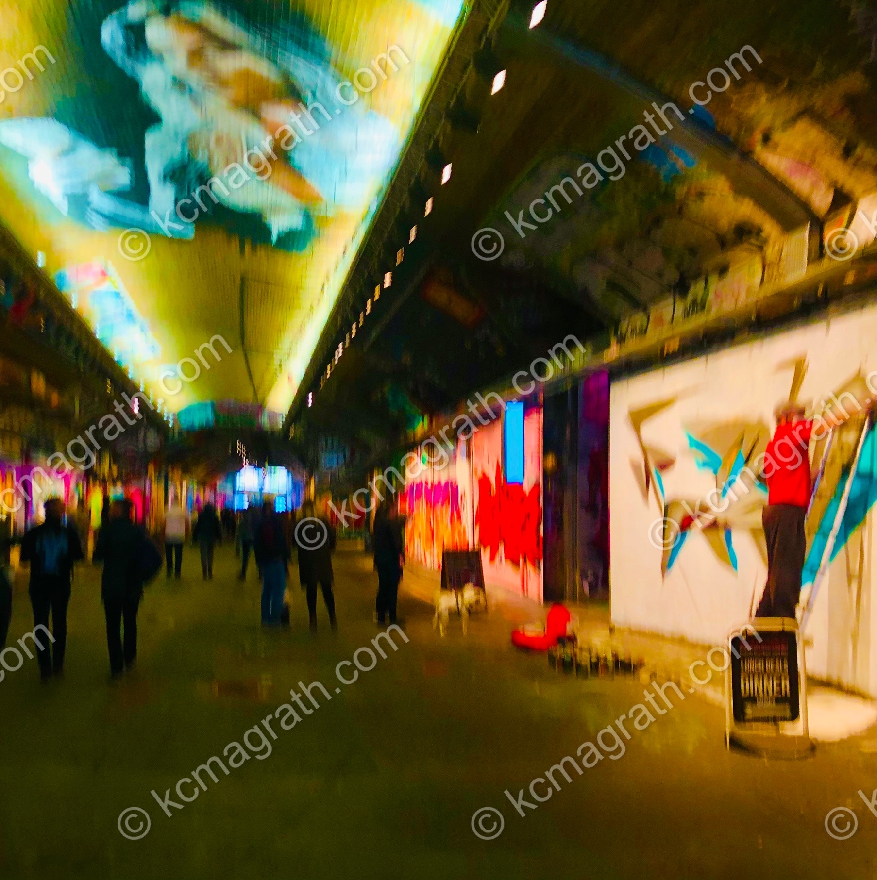 London's Famous Waterloo Graffiti Tunnel, Dizzying, Chaotic, and Vibrant, Abstract, England, UK