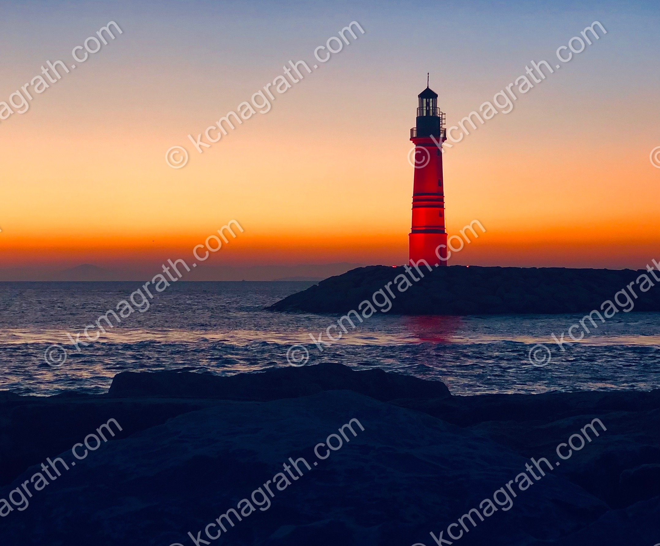 Didim's D-Marin Lighthouse in Early Morning Fog, Turkiye