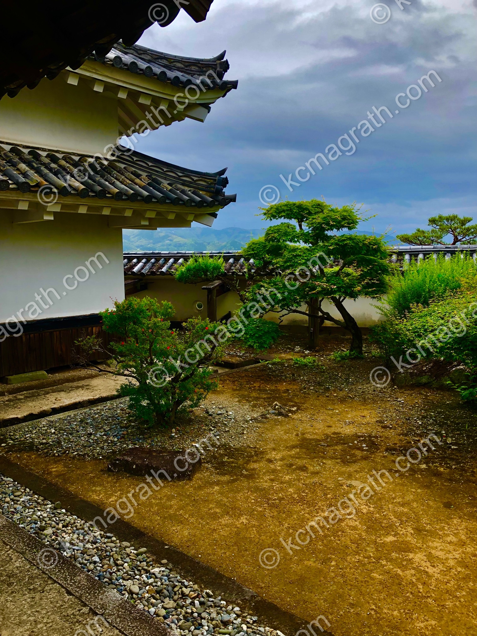 Kochi Castle's Gardens and Traditional Roof Lines, Japan