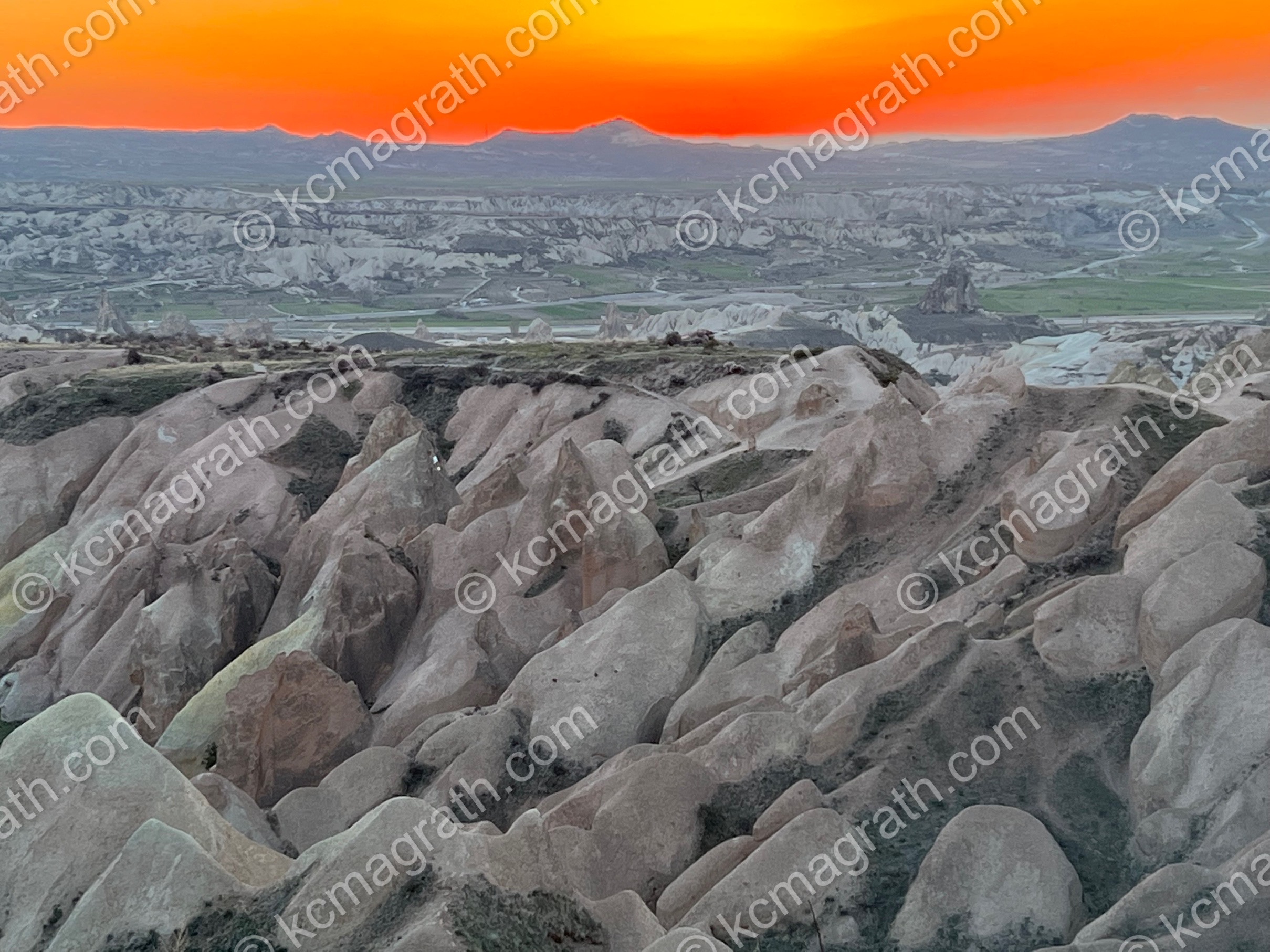 Kapadokya's Otherworldly Landscape 1 at Sunset, Turkiye