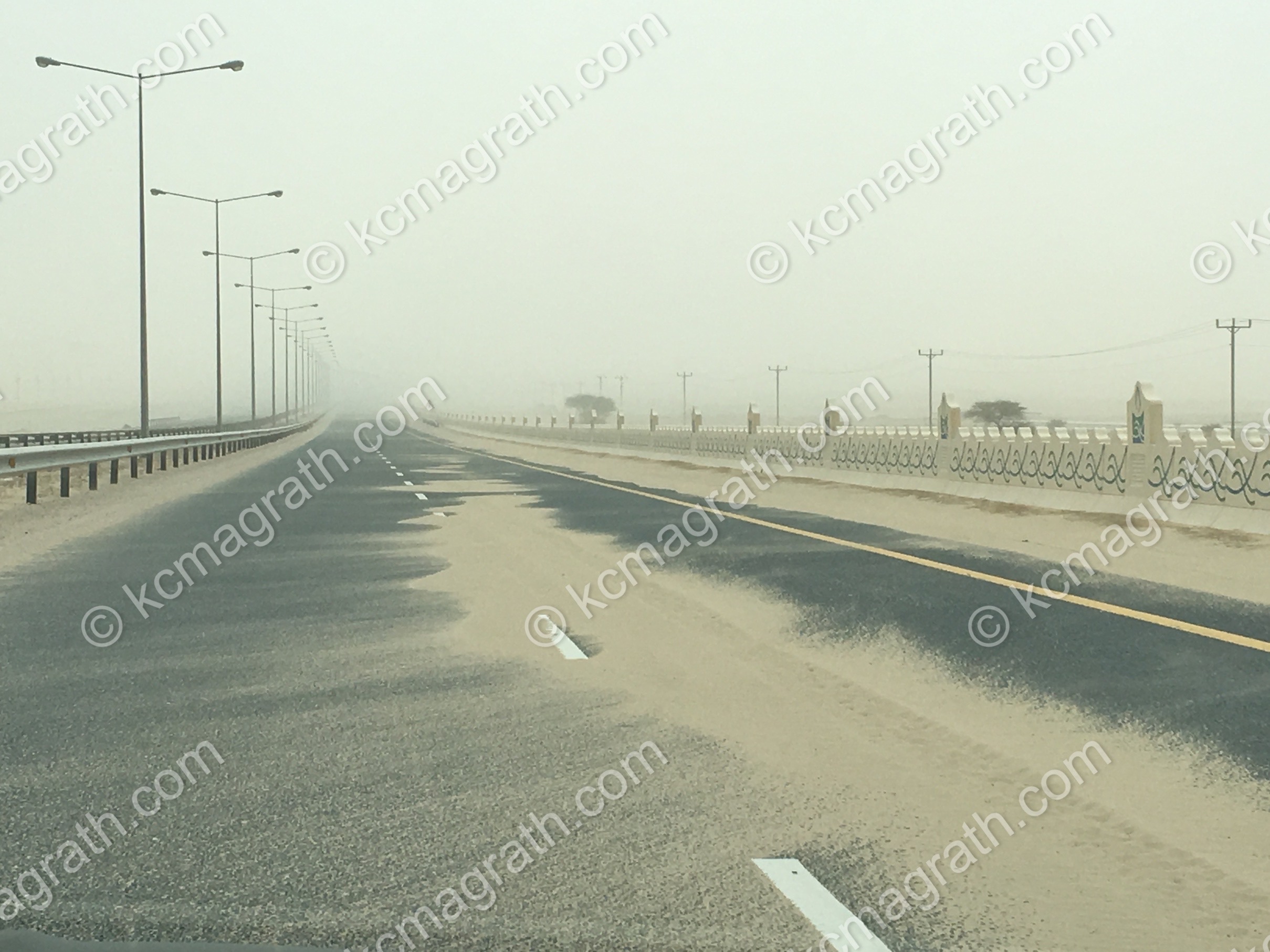 Doha's Sand Storm Covering Roadways, Qatar