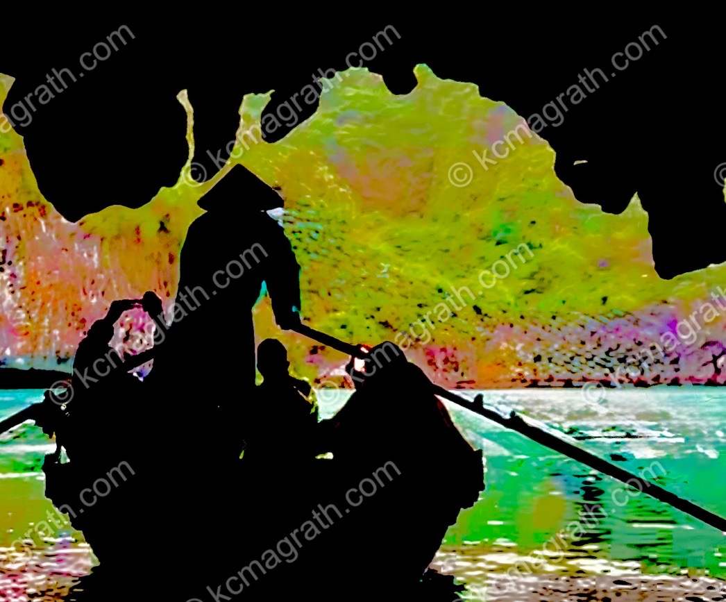 Boat Rower Silhouette, Haiphong, Vietnam