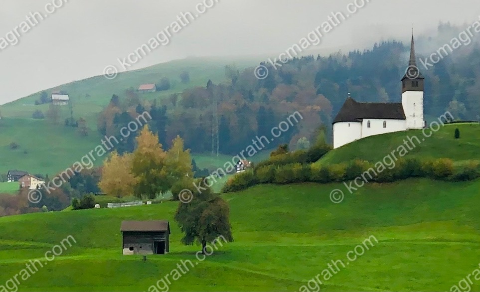 Altendorf's Countryside with White Chalet, Switzerland