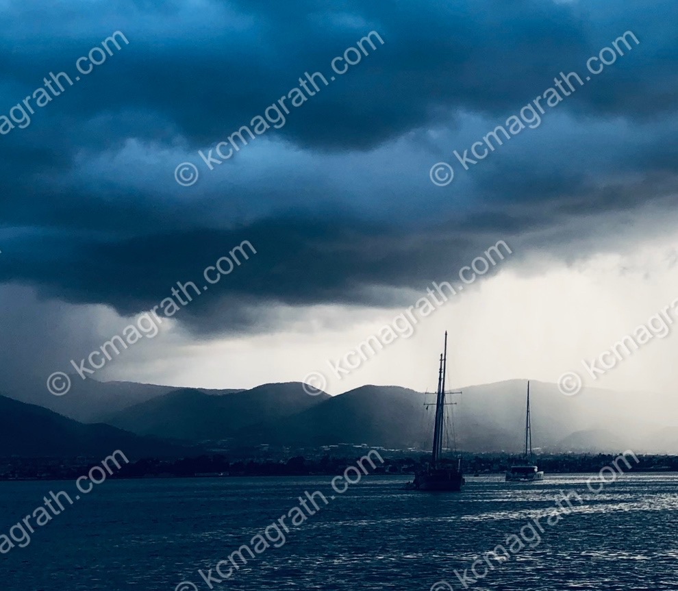 Fethiye Korfezi, Boats Weathering a Squall 1, Turkiye