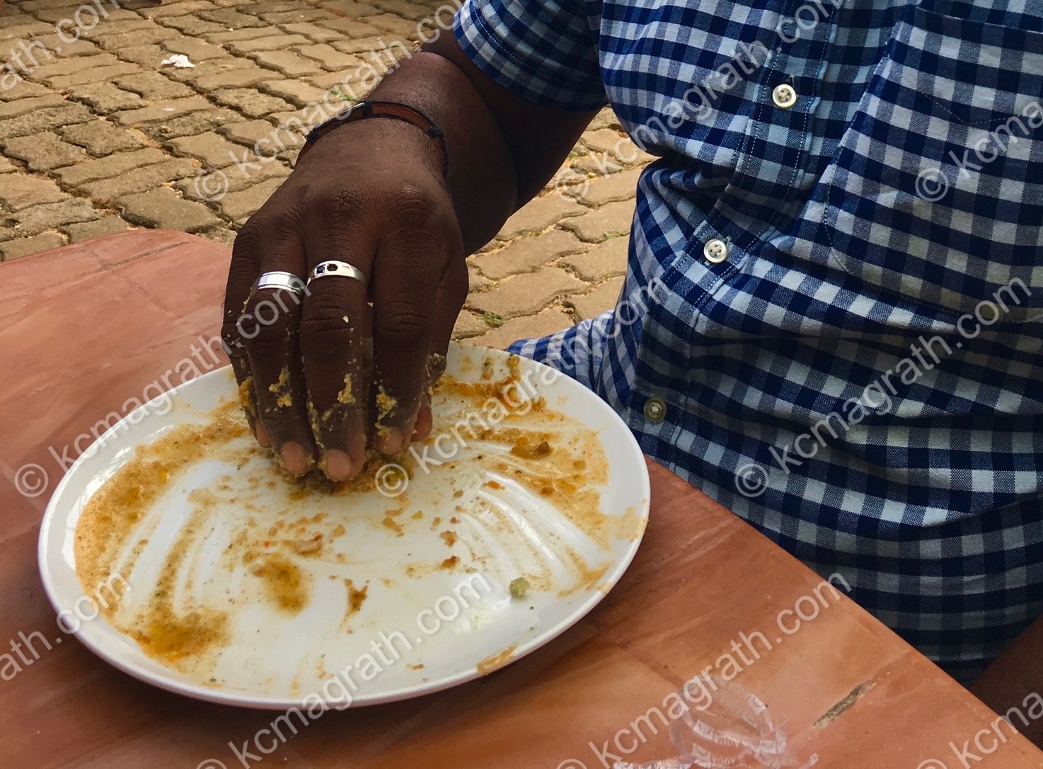 Right Hand Eating Using Just the Fingertips as is Common in Sri Lanka