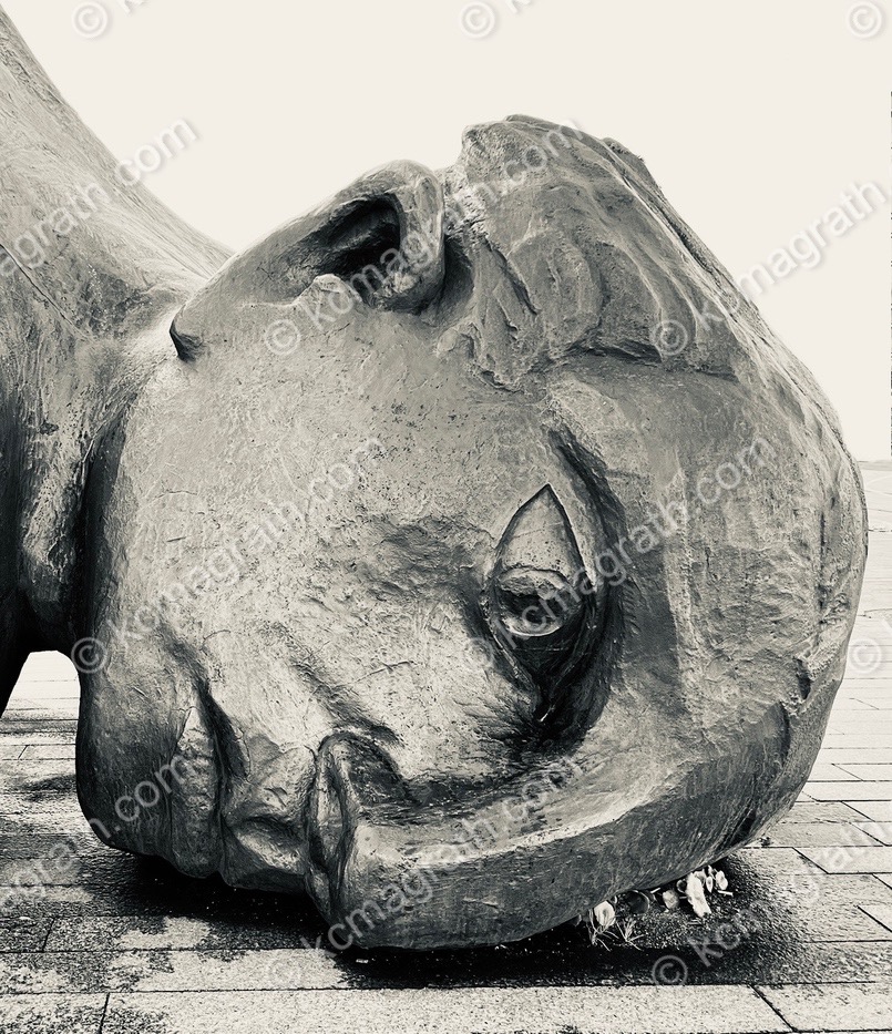 Port of Vigo's Merman / Sireno Statue Weathered Expressive Face, Spain