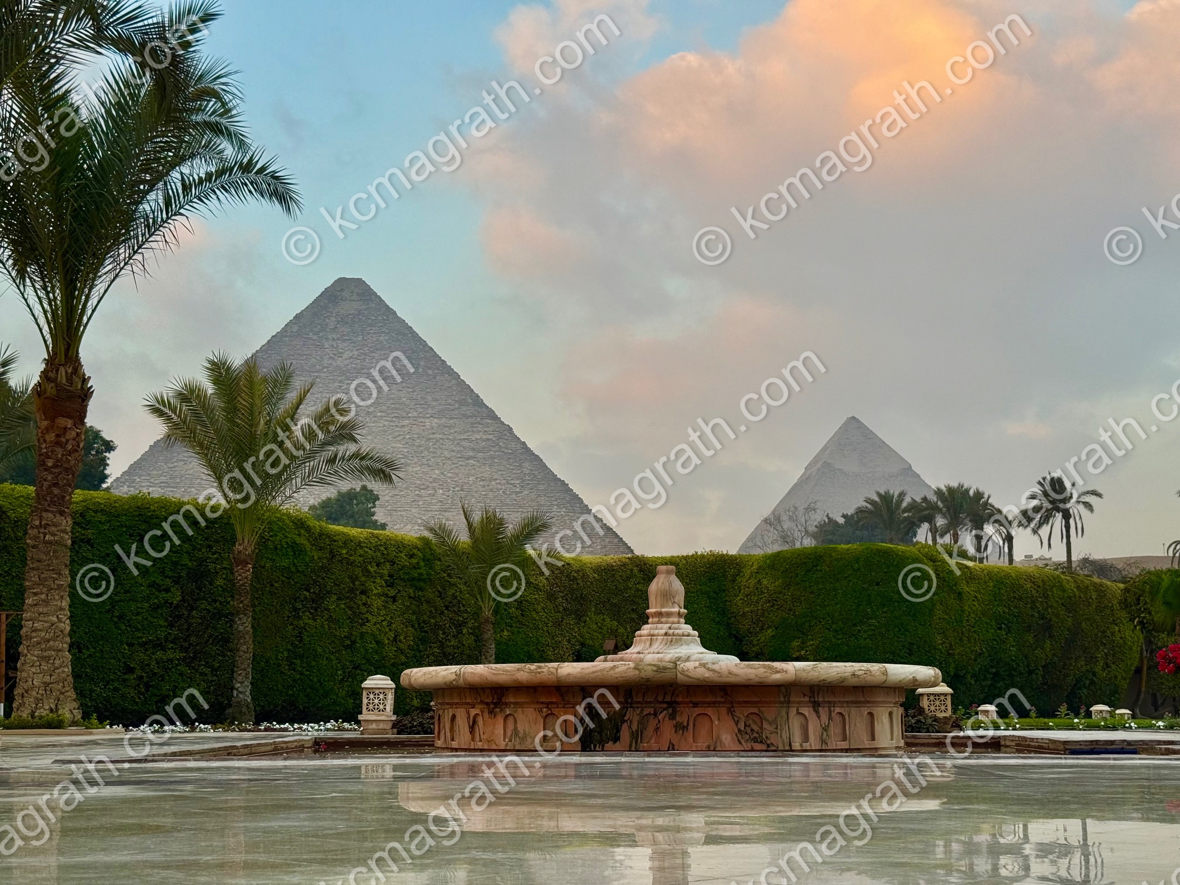 Giza's Great Pyramids, Morning Light, as Seen From Marriott Mena House Cairo 3, Egypt