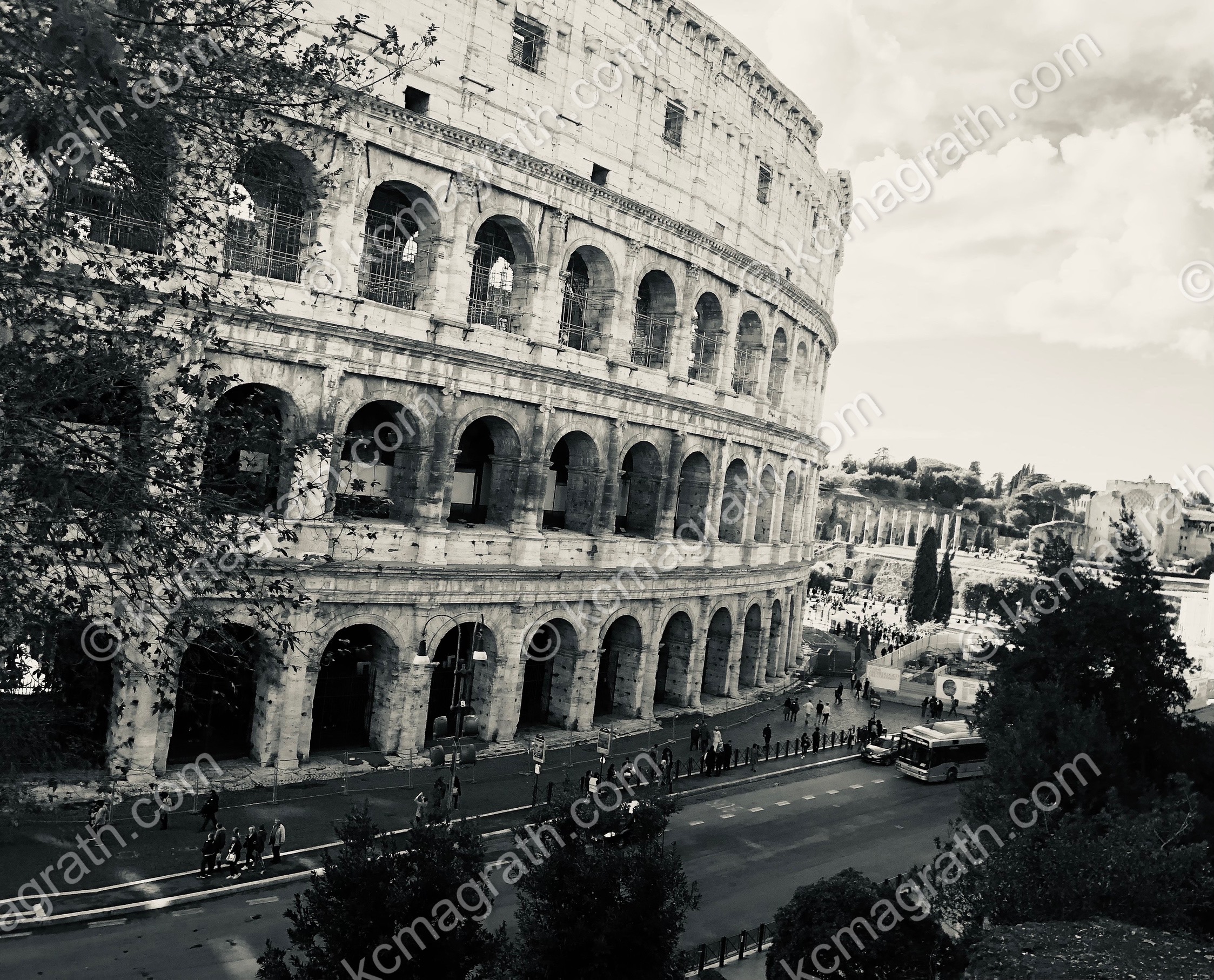 Rome's Ancient Colosseum 1, B&W, Italy