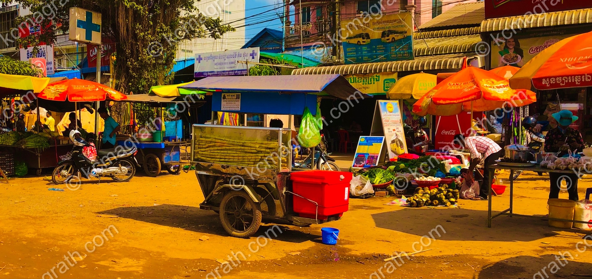 Lek Muoy's Preah Sihanouk Colorful Street Scene, Cambodia
