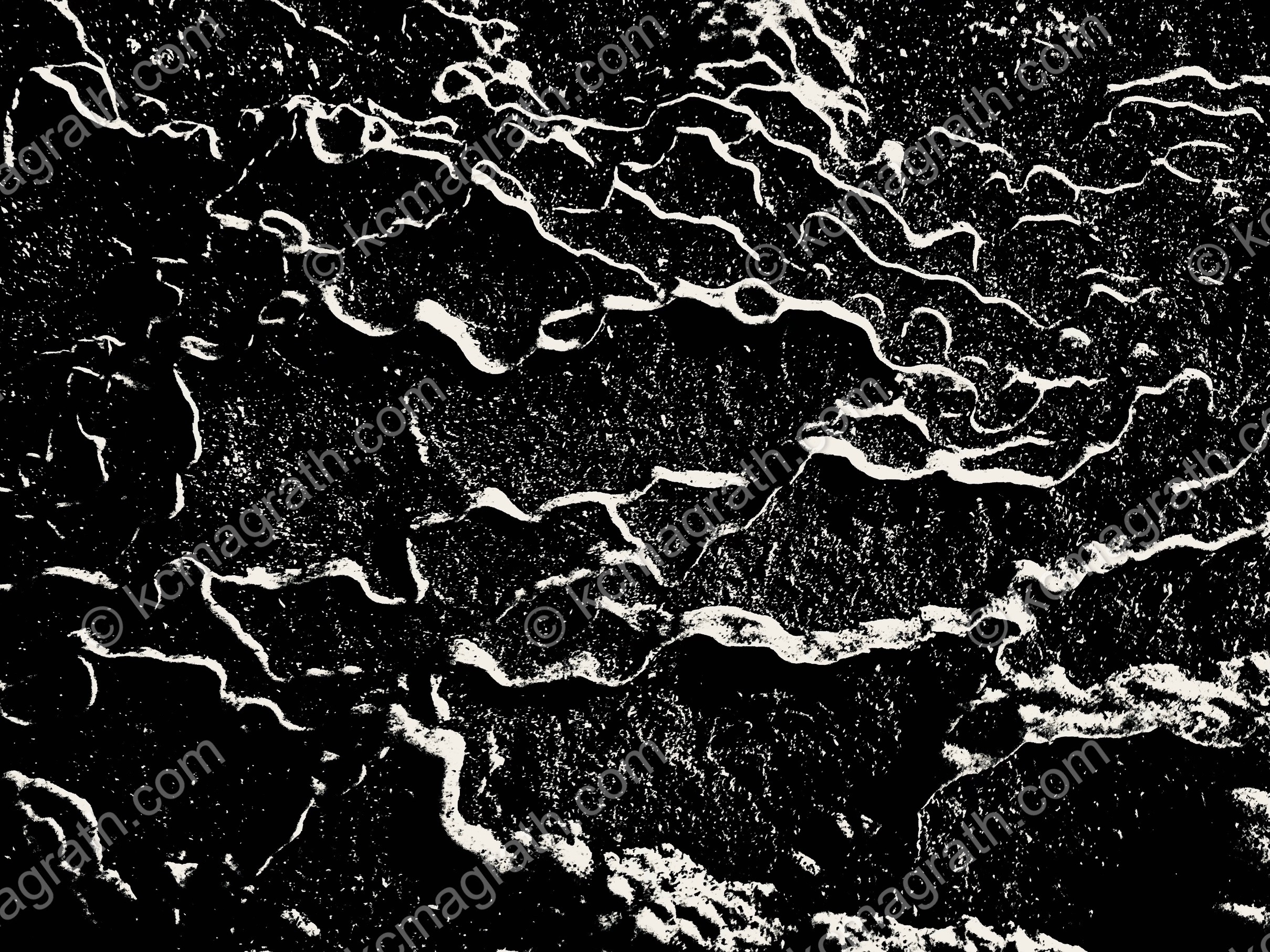 Delicate Lace-Like Patterns on Wall of Cave, Abstract, B&W, 