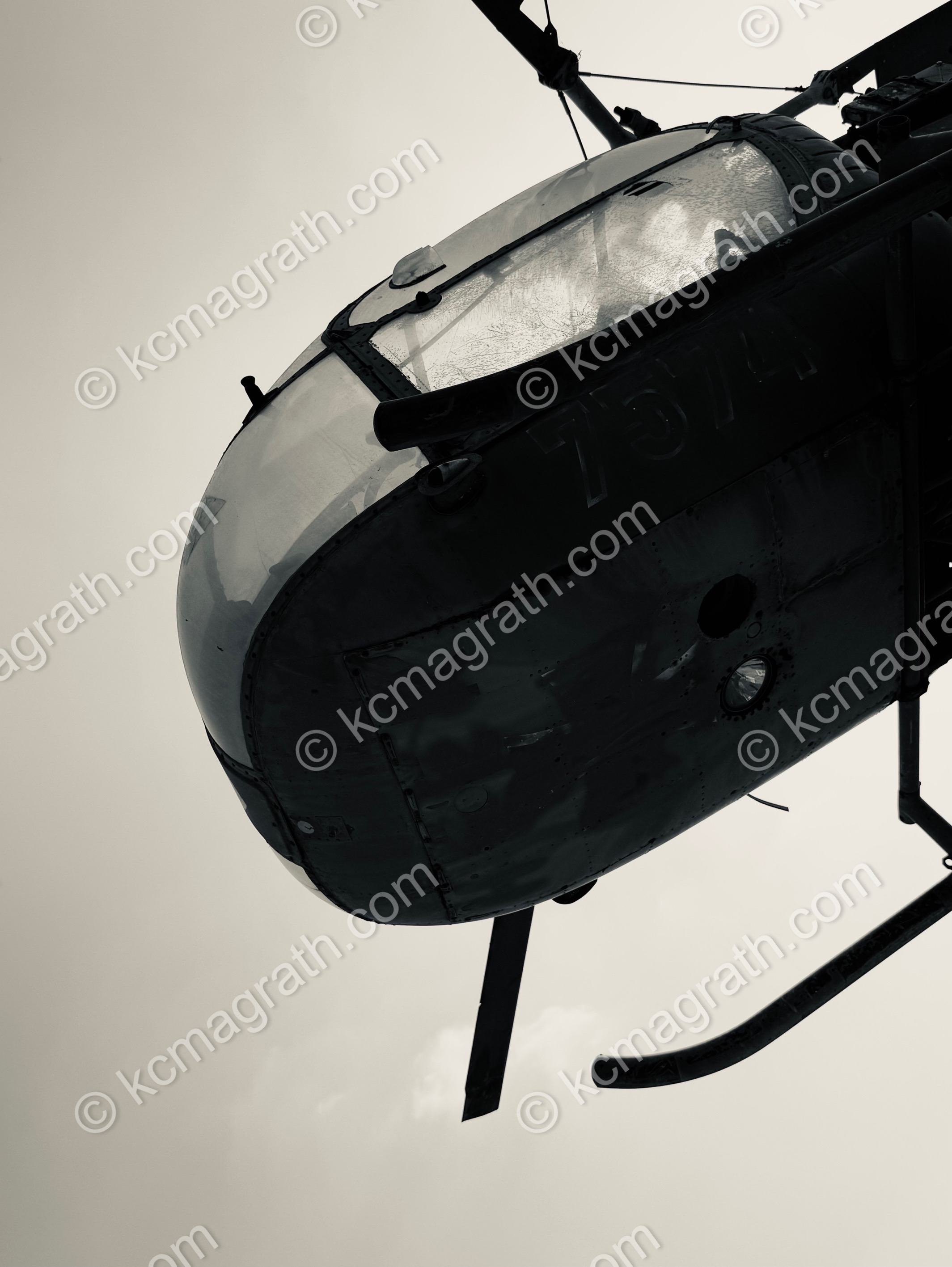 River Kwai War Museum Helicopter, B&W, Vietnam