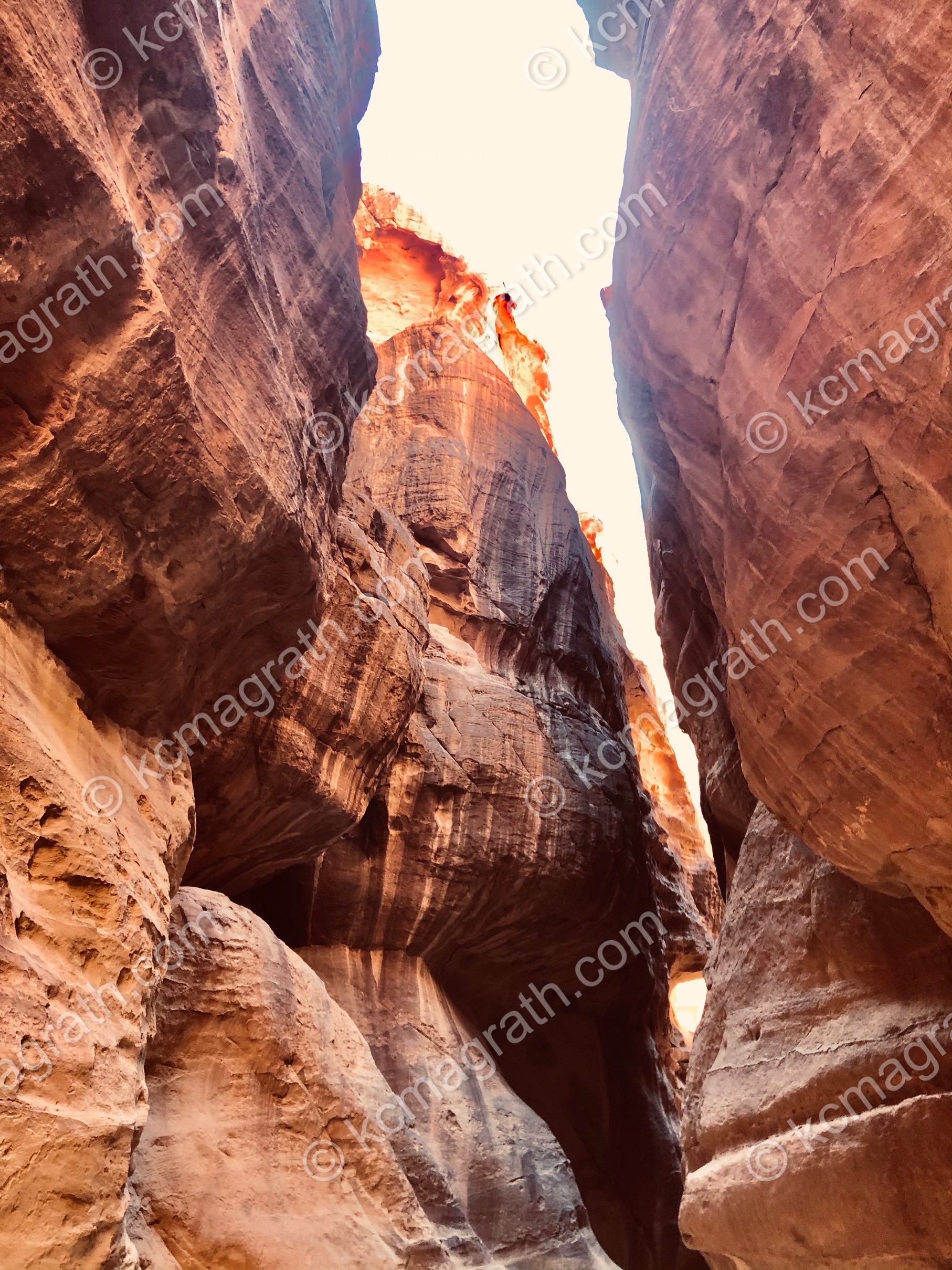 Petra's Siq, a Dramatic Narrow Sandstone Gorge Corridor Leading to Toward the Ancient City 2, Jordan