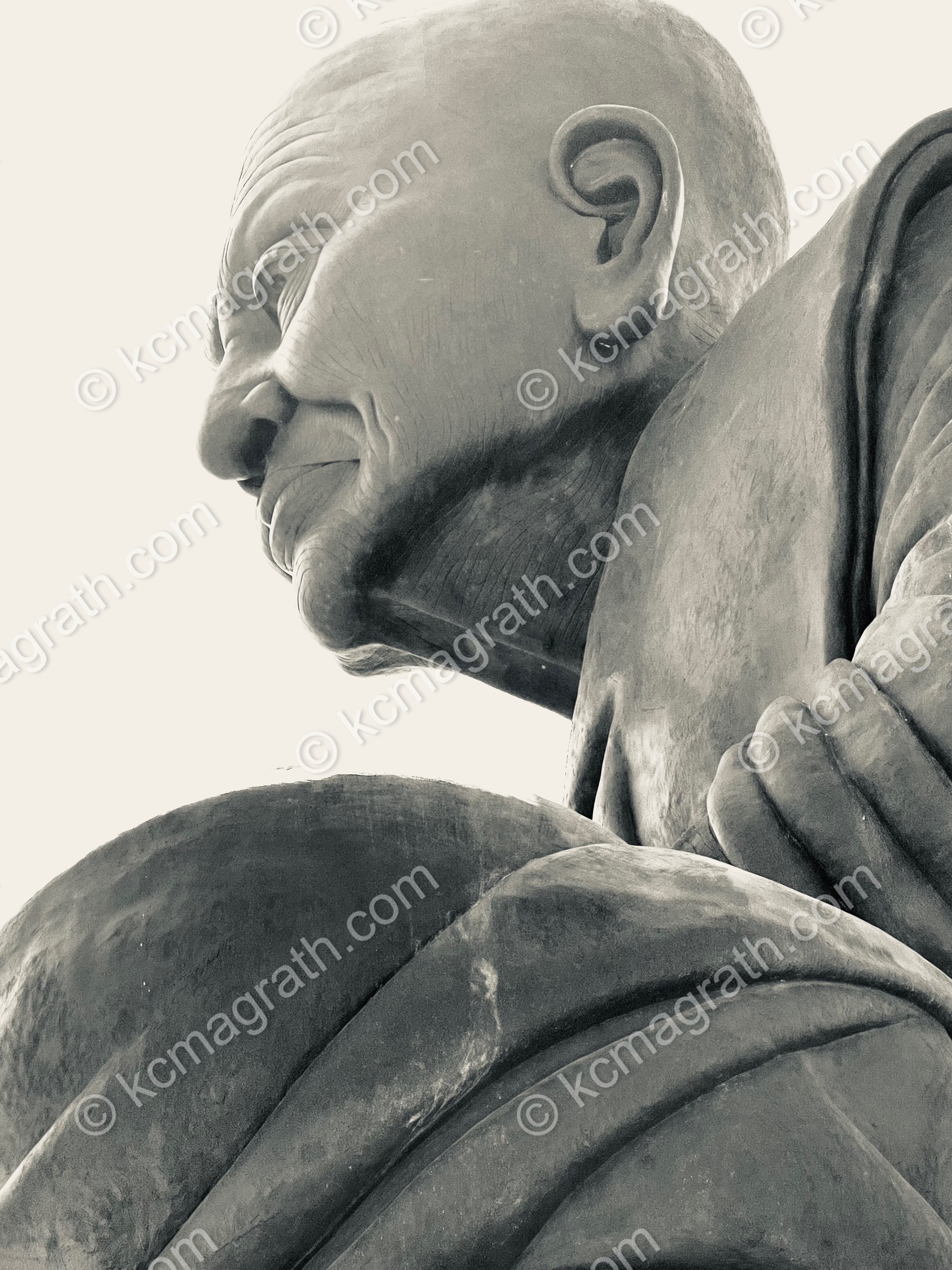 Wat Huai Mongkhon's Buddhist Monk, Luang Pho Thuad 2, B&W, Thailand