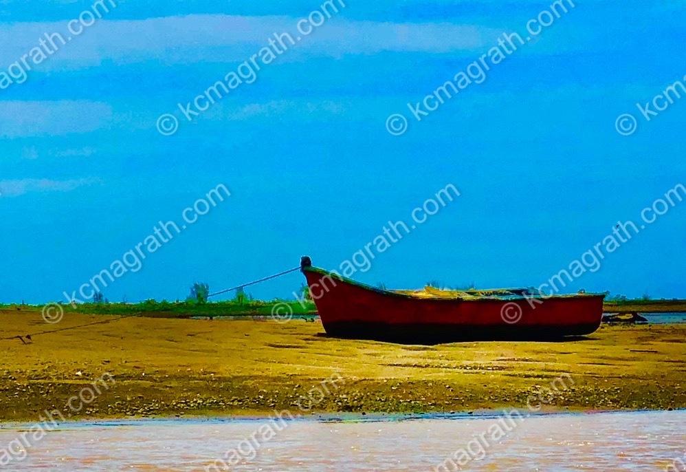 Grounded Boat on the Rio Grande de Tarcoles, Costa Rica