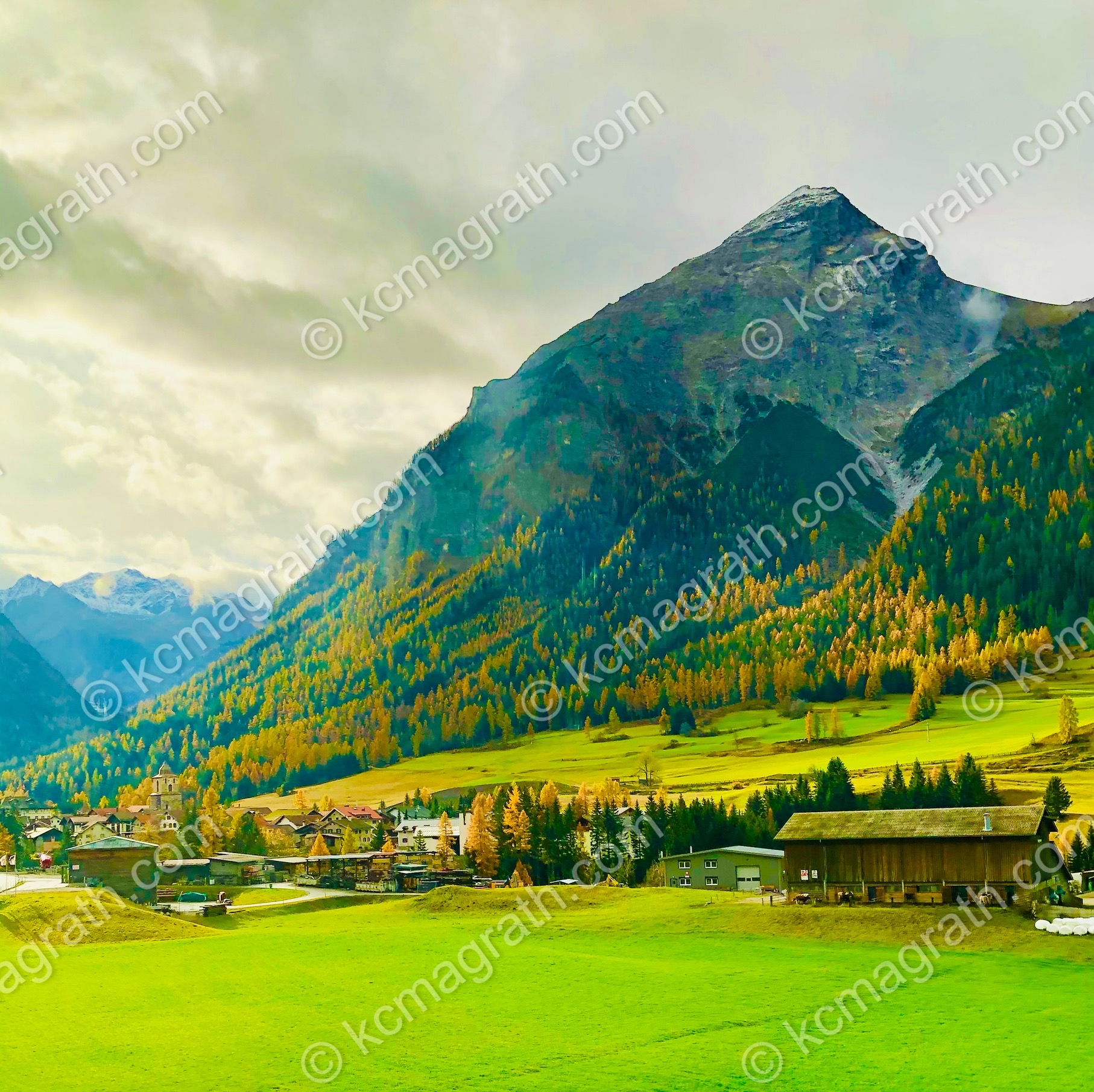 Bergun/Bravuogn's Swiss Alps Countryside Village with Gorgeous Morning Light, Switzerland