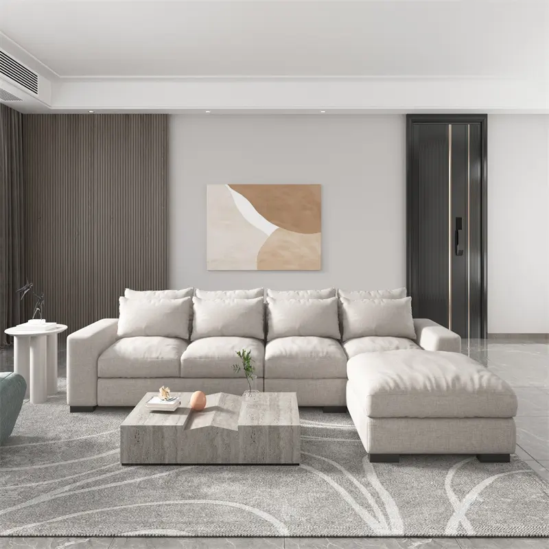 Solid Wood Armrest Sala Sofa Set