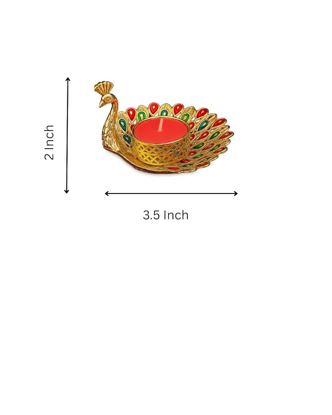 Peacock Tea Light Candle Holders 4PCS
