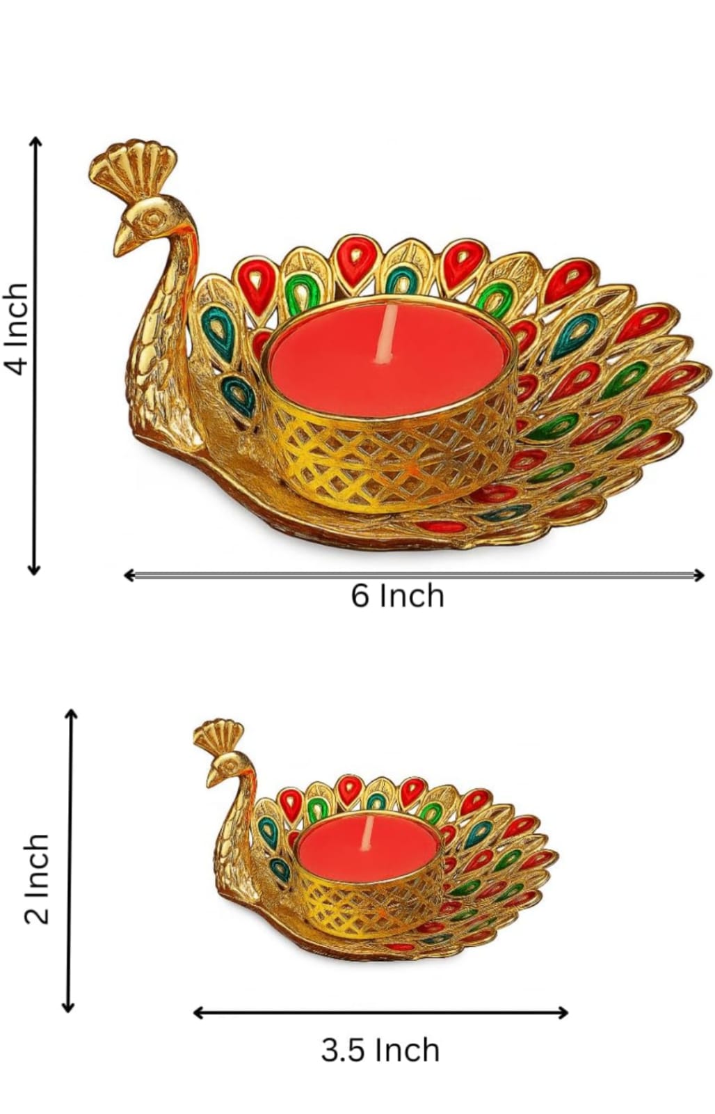 Peacock tealight candle holder 4PCS