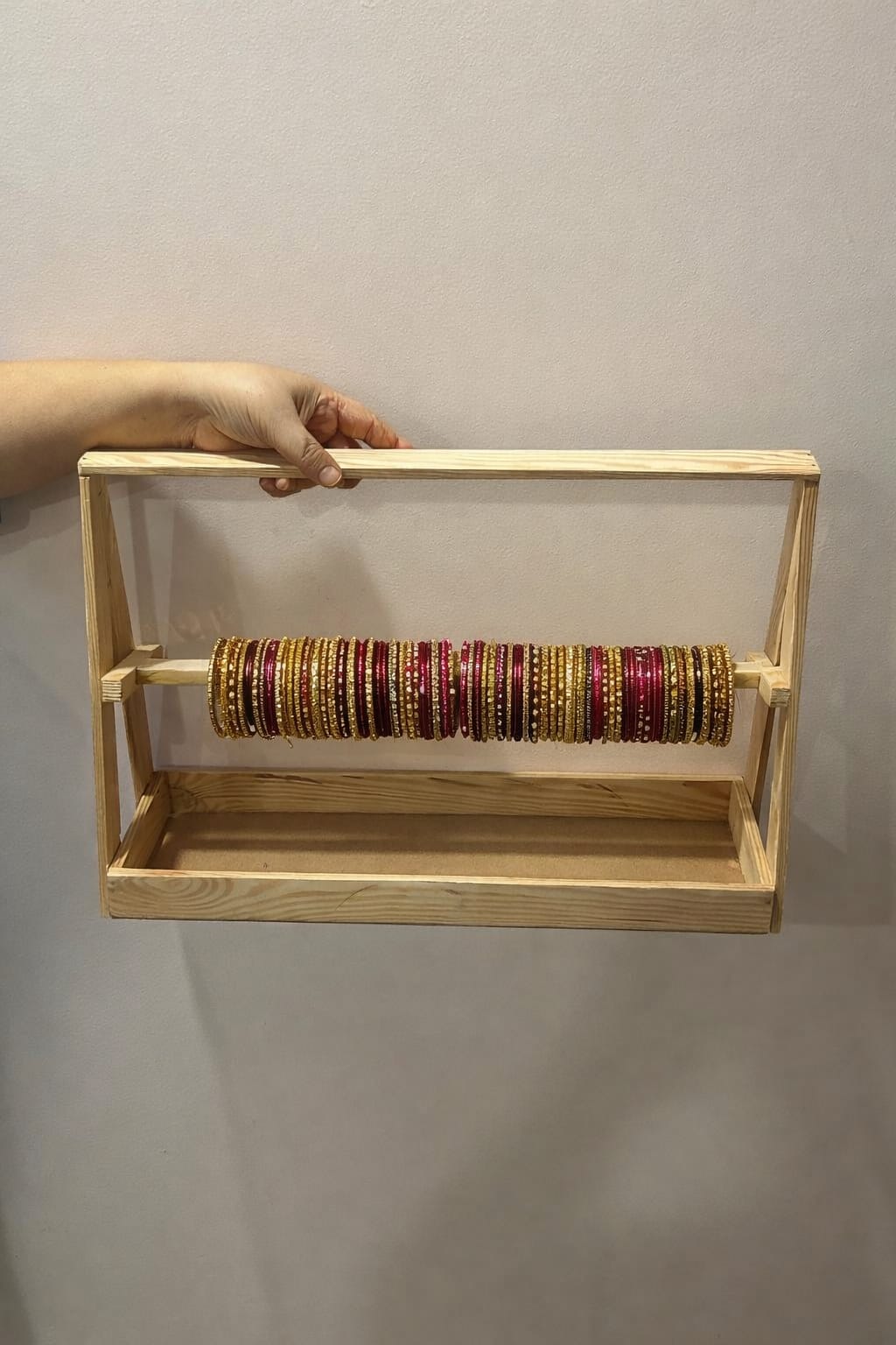 Wooden Bangle Holder