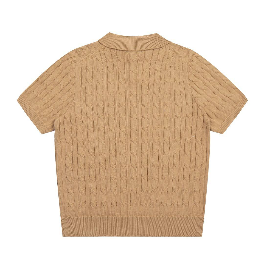 Black Short Sleeve Knitted Polo