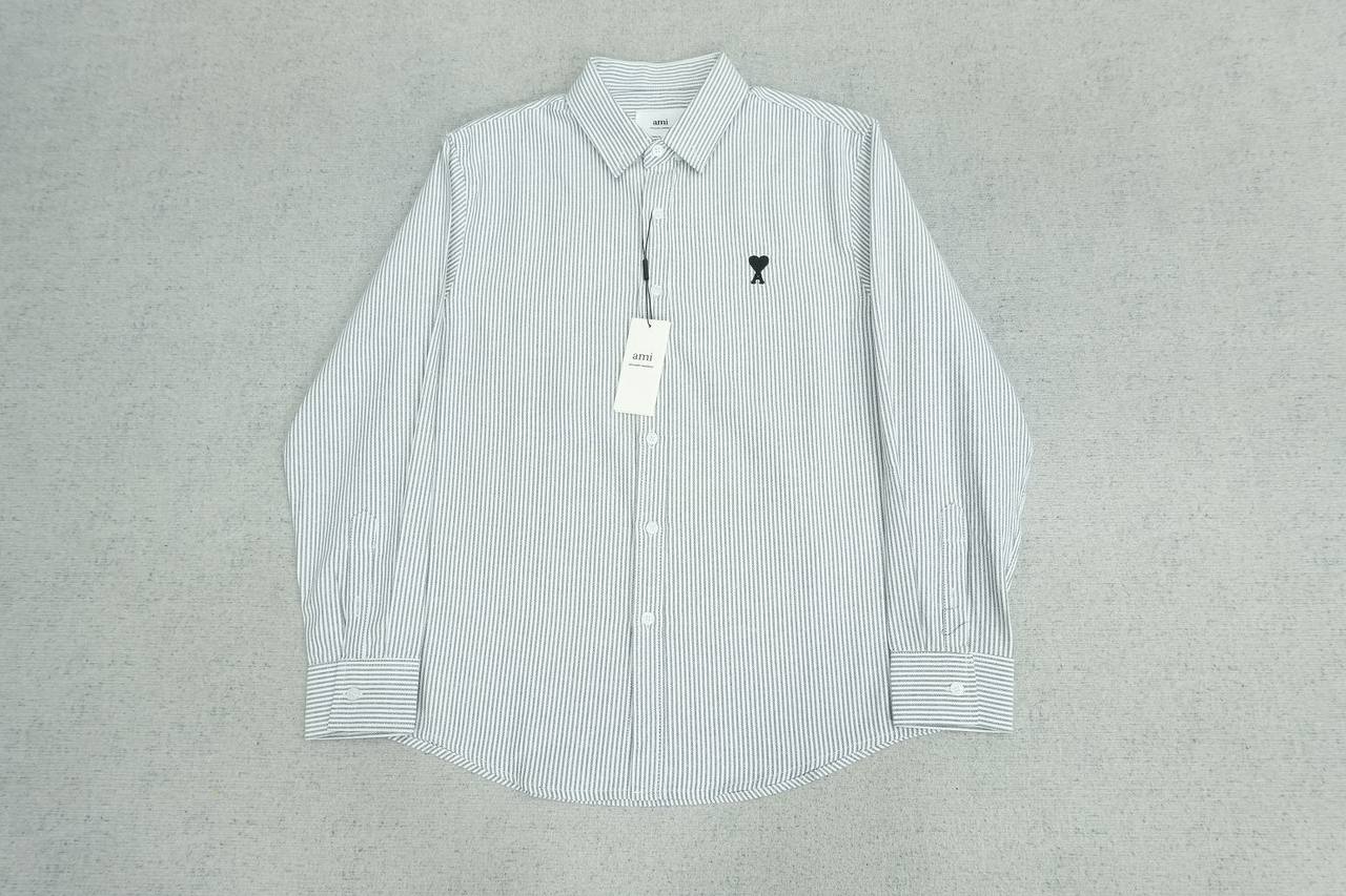 Ami Paris Striped Button-Up Shirt