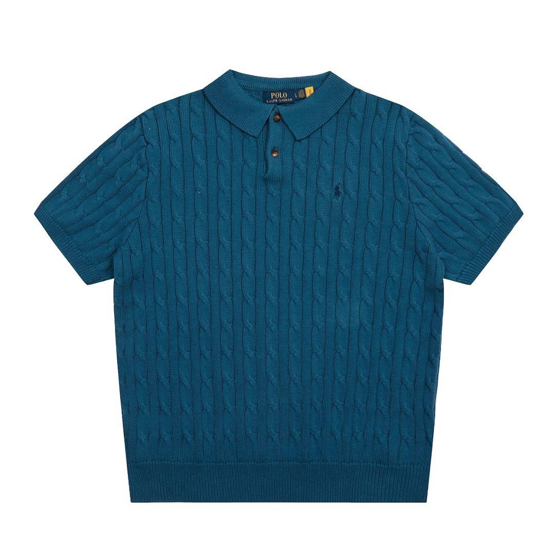 Black Short Sleeve Knitted Polo