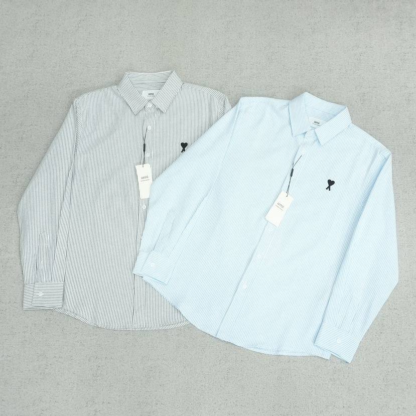 Ami Paris Striped Button-Up Shirt