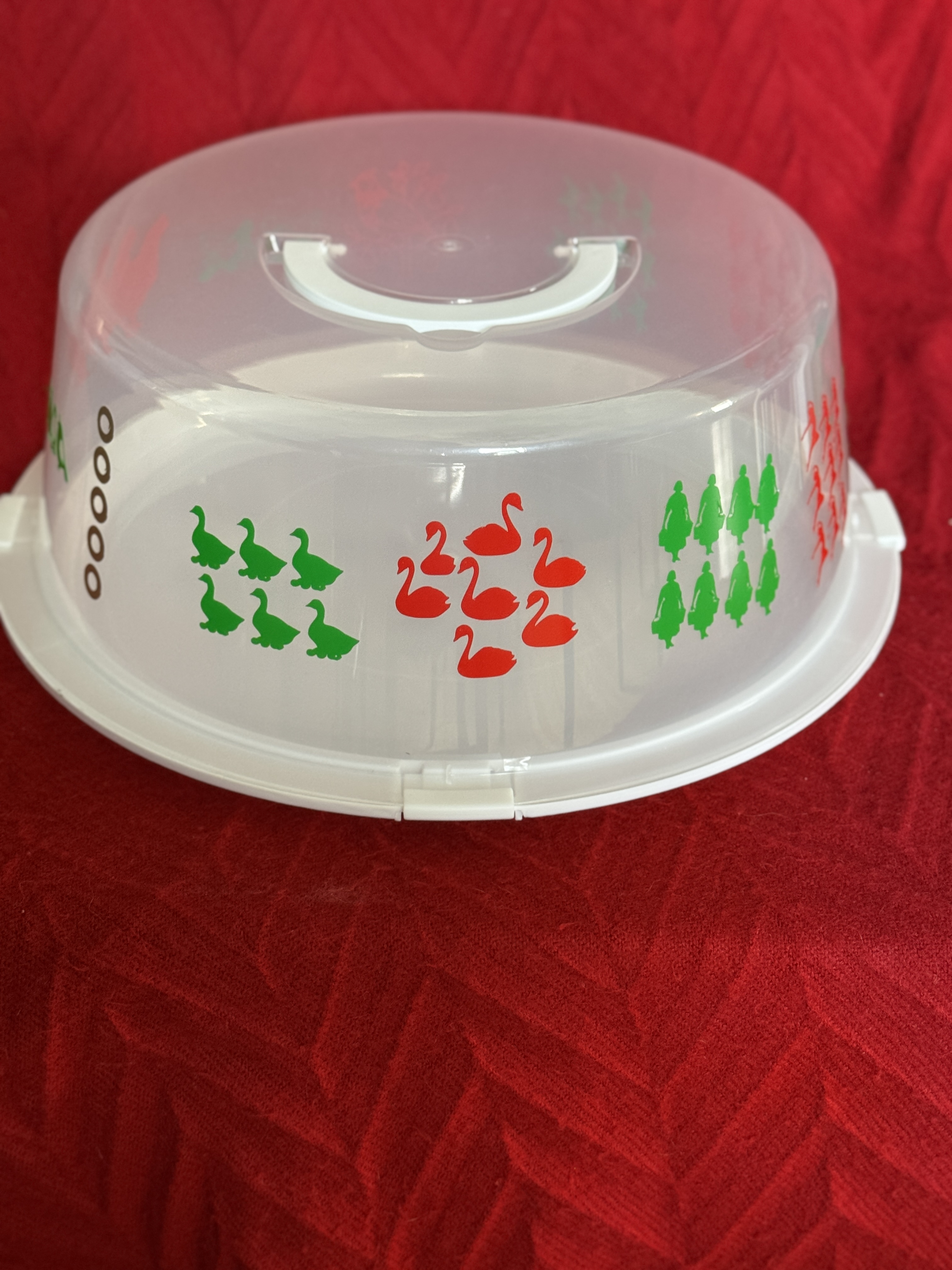 12 Days of Christmas Plastic Cake Carrier