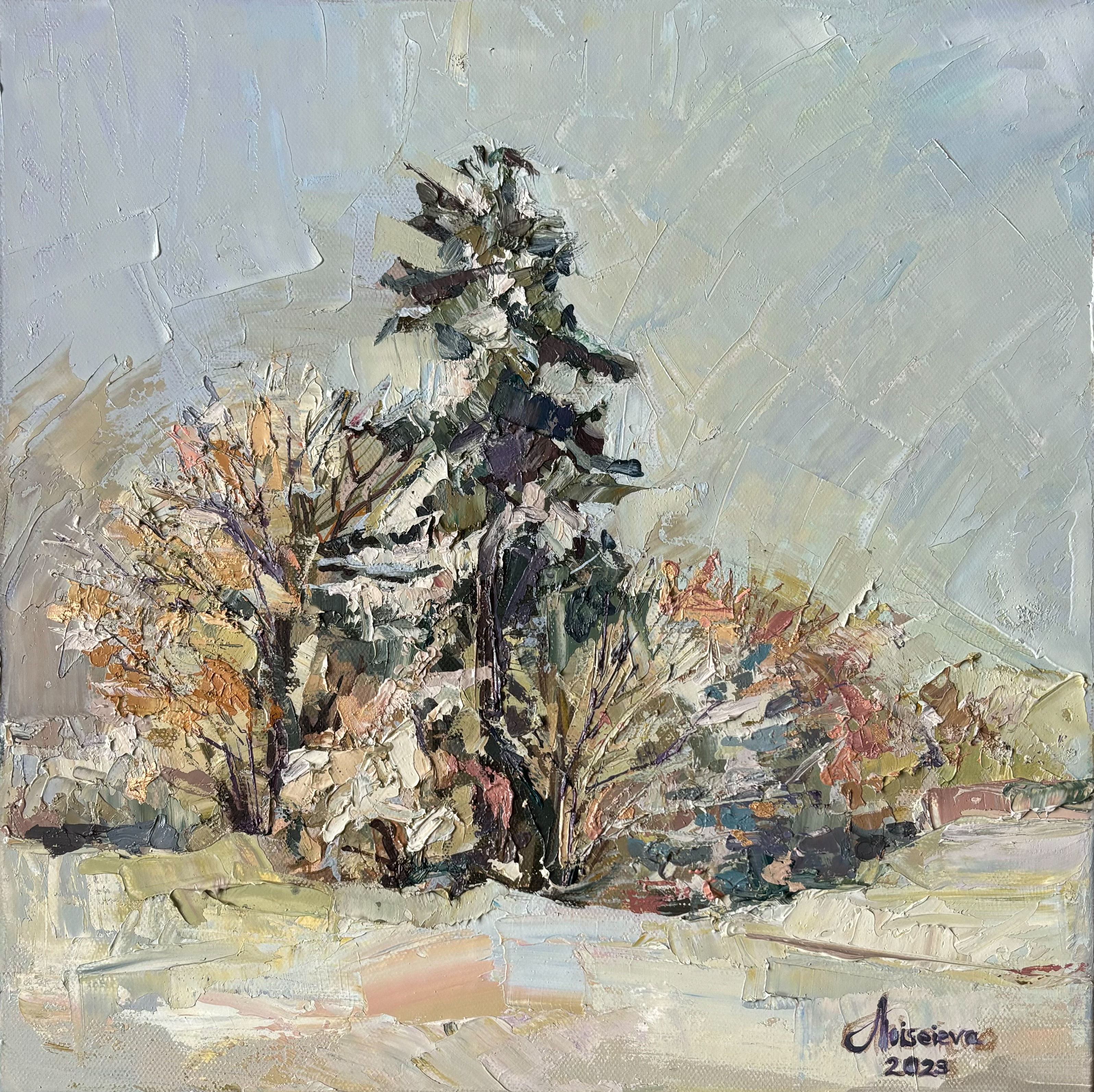 Golden Embrace of Snowy Tranquility