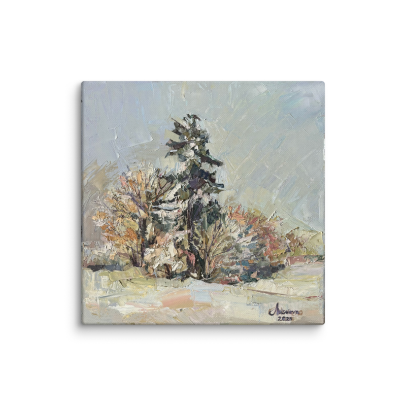 Golden Embrace of Snowy Tranquility – Fine Art Canvas Print
