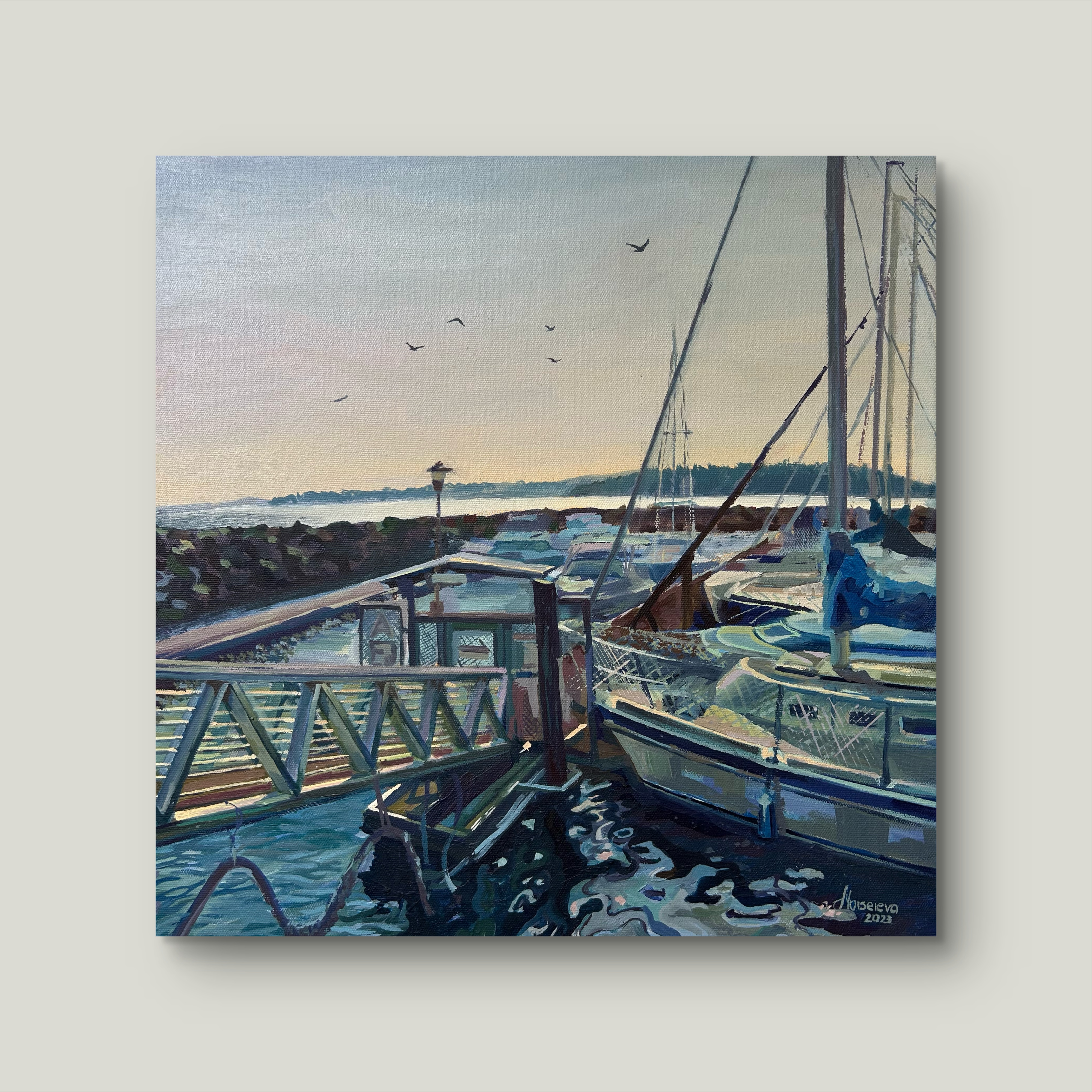 Sunset Serenity by the Pier – Fine Art Canvas Print
