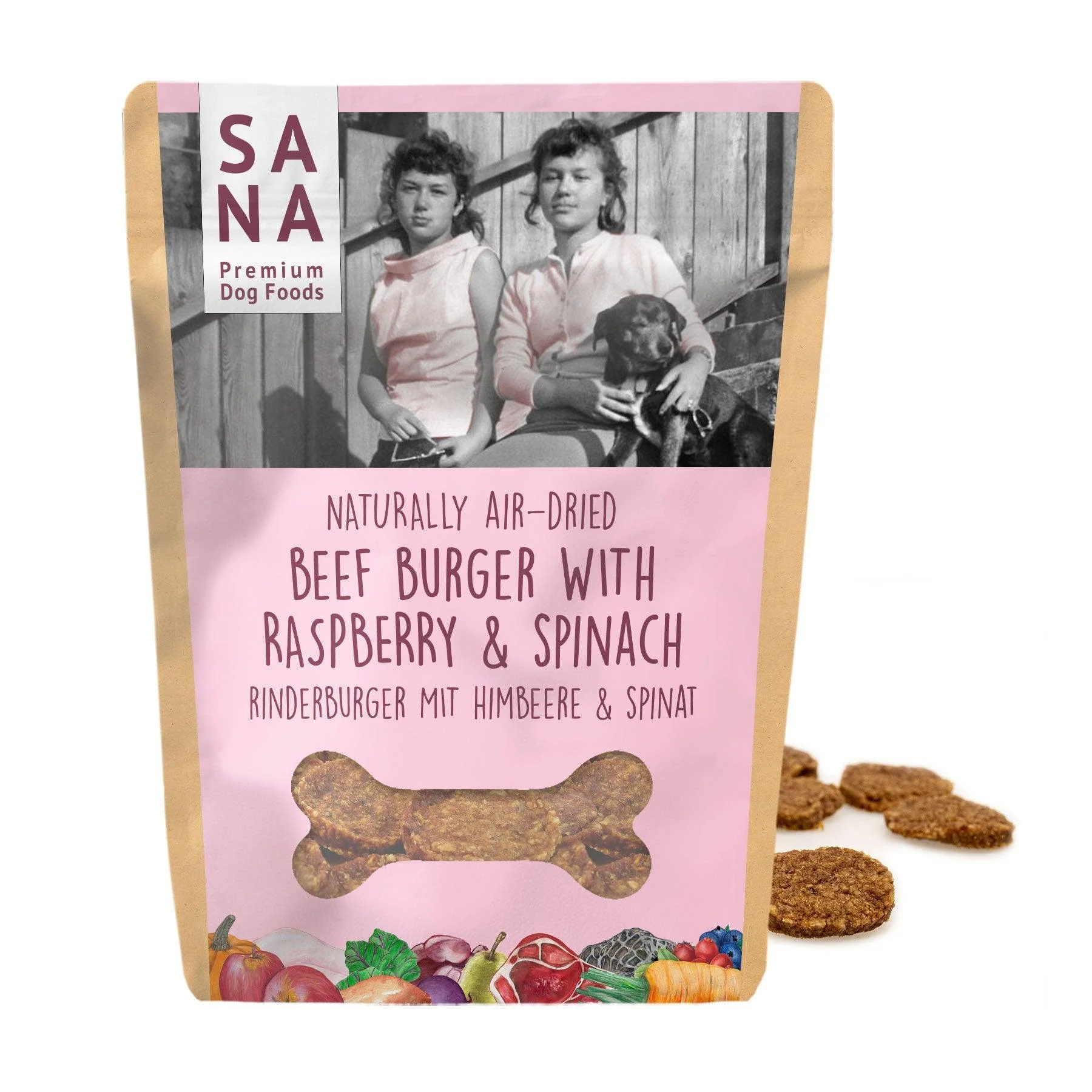 Burger de bœuf aux framboises & épinards