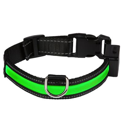 EYENIMAL Collier Lumineux Rechargeable USB pour Chien Vert 45 - 55 cm ( M)