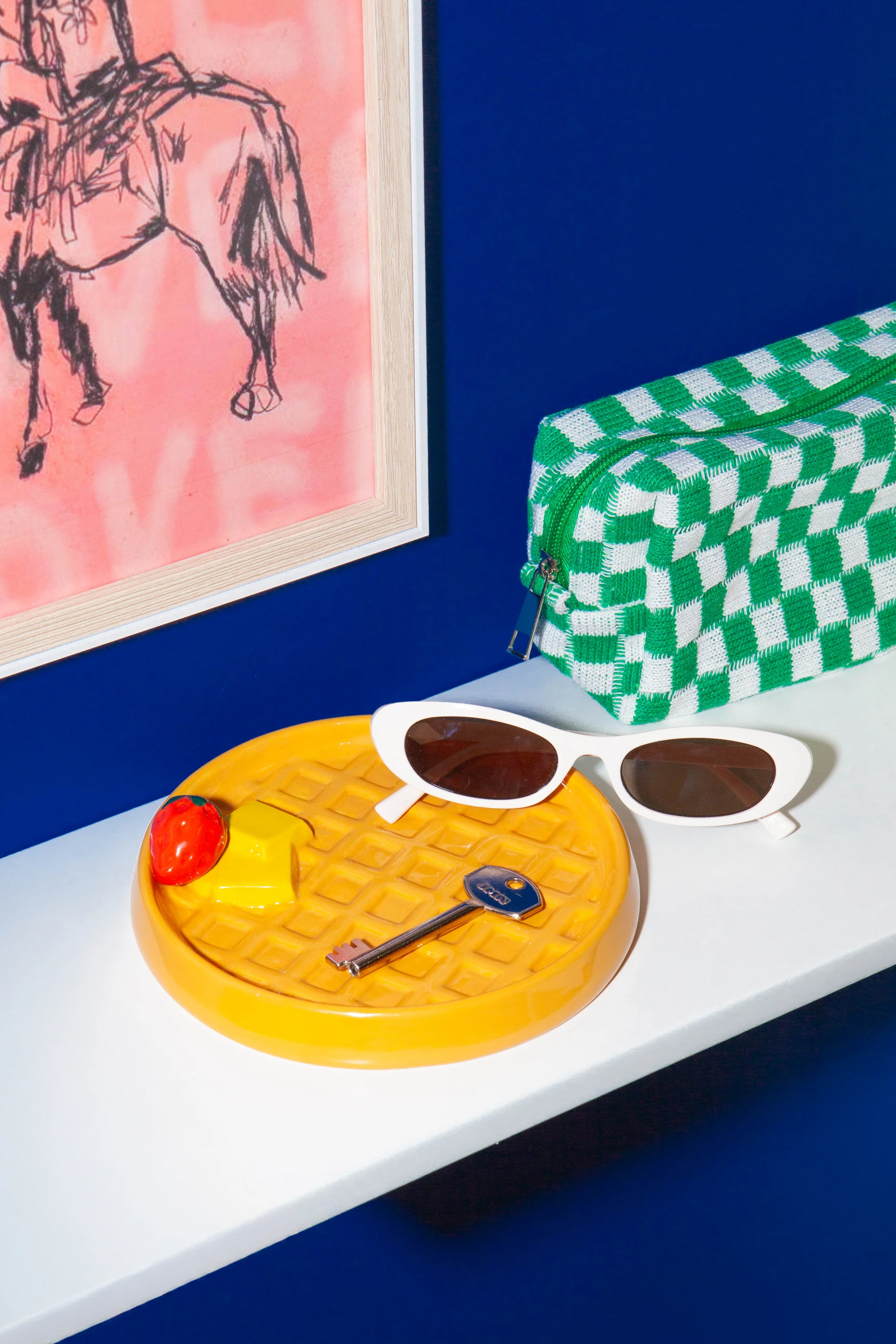 Assiette décorative  "gaufre"