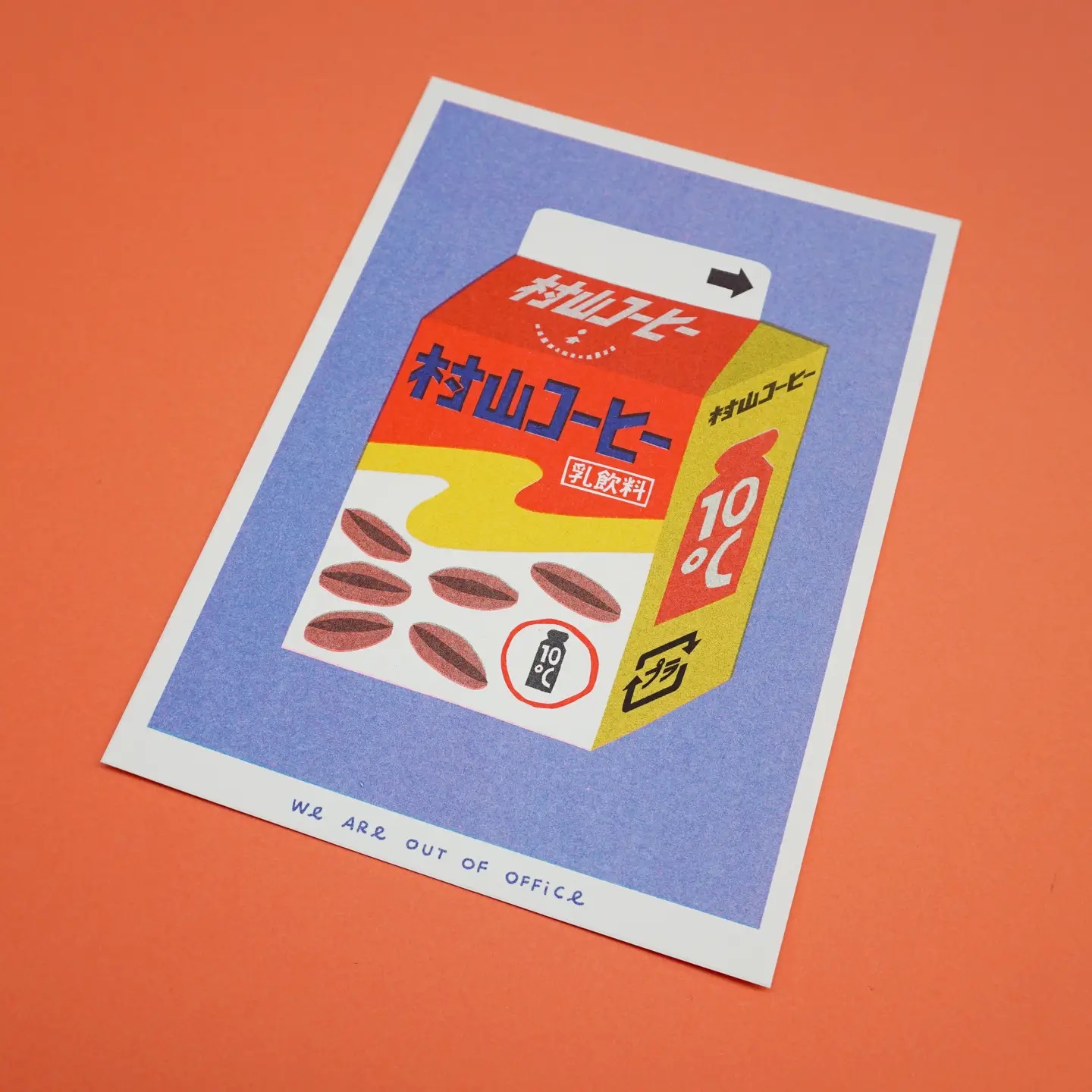 Tirage risographique d'une boîte de café au lait