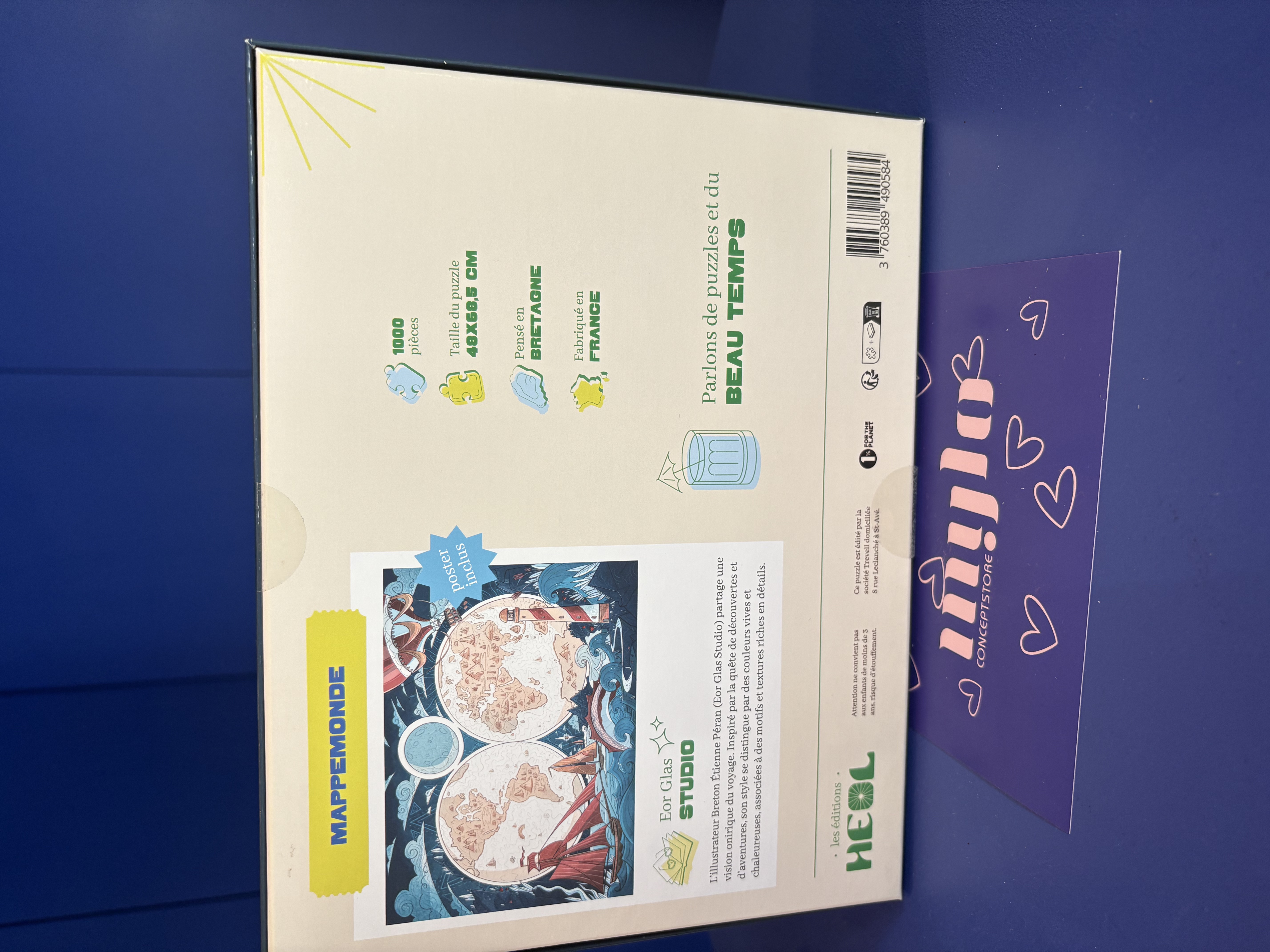 Puzzle Mappemonde - Les éditions Heol - 1000 pièces