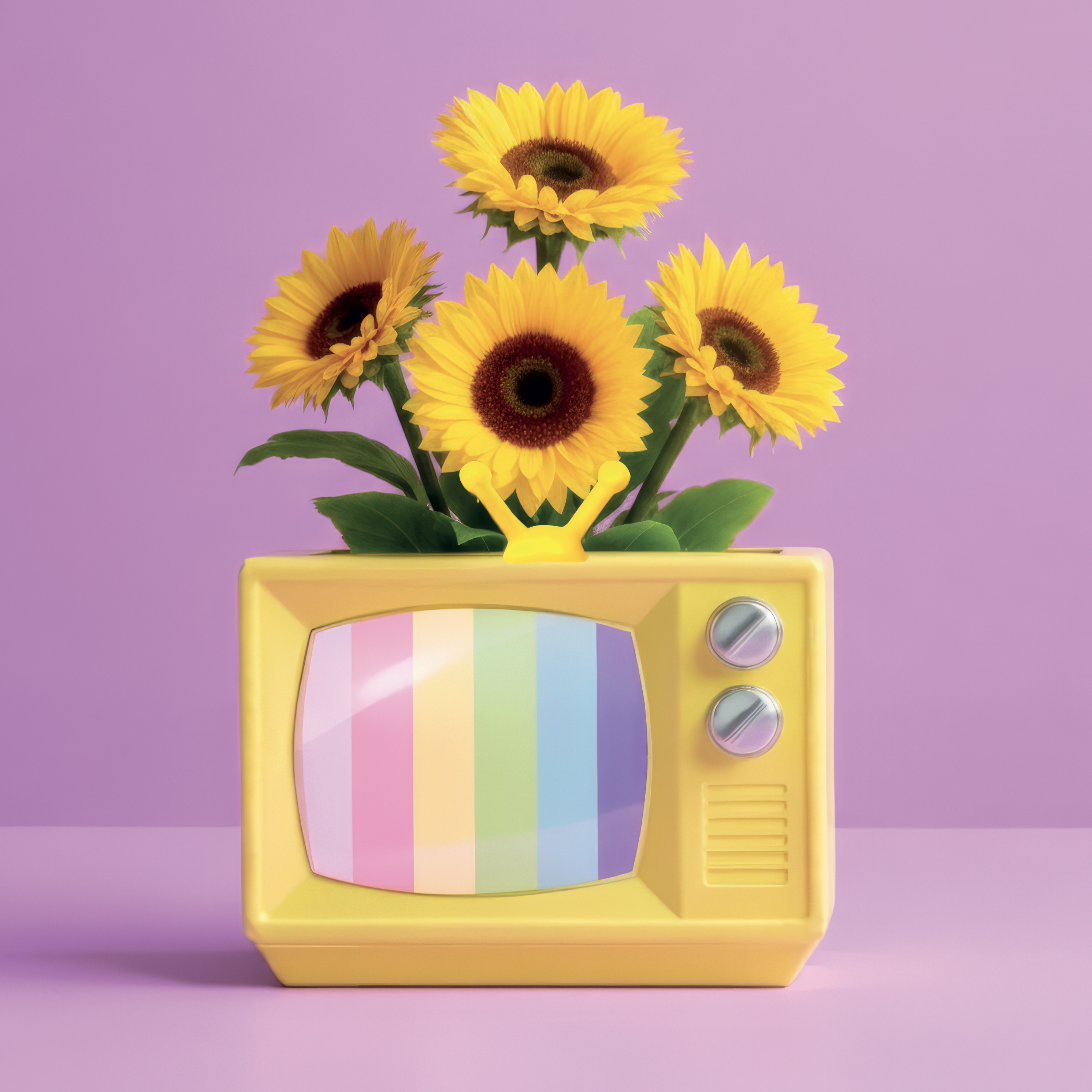 Vase pastel TV