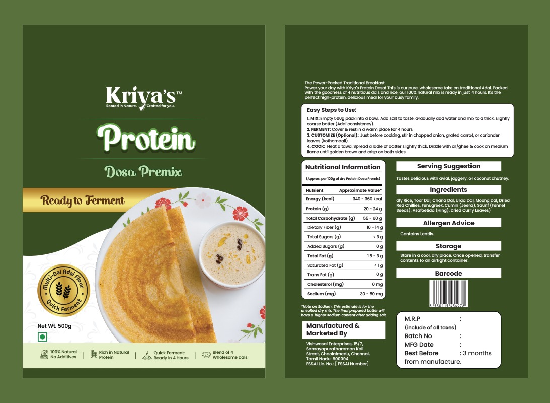 Kriya's Protein Dosa Premix
