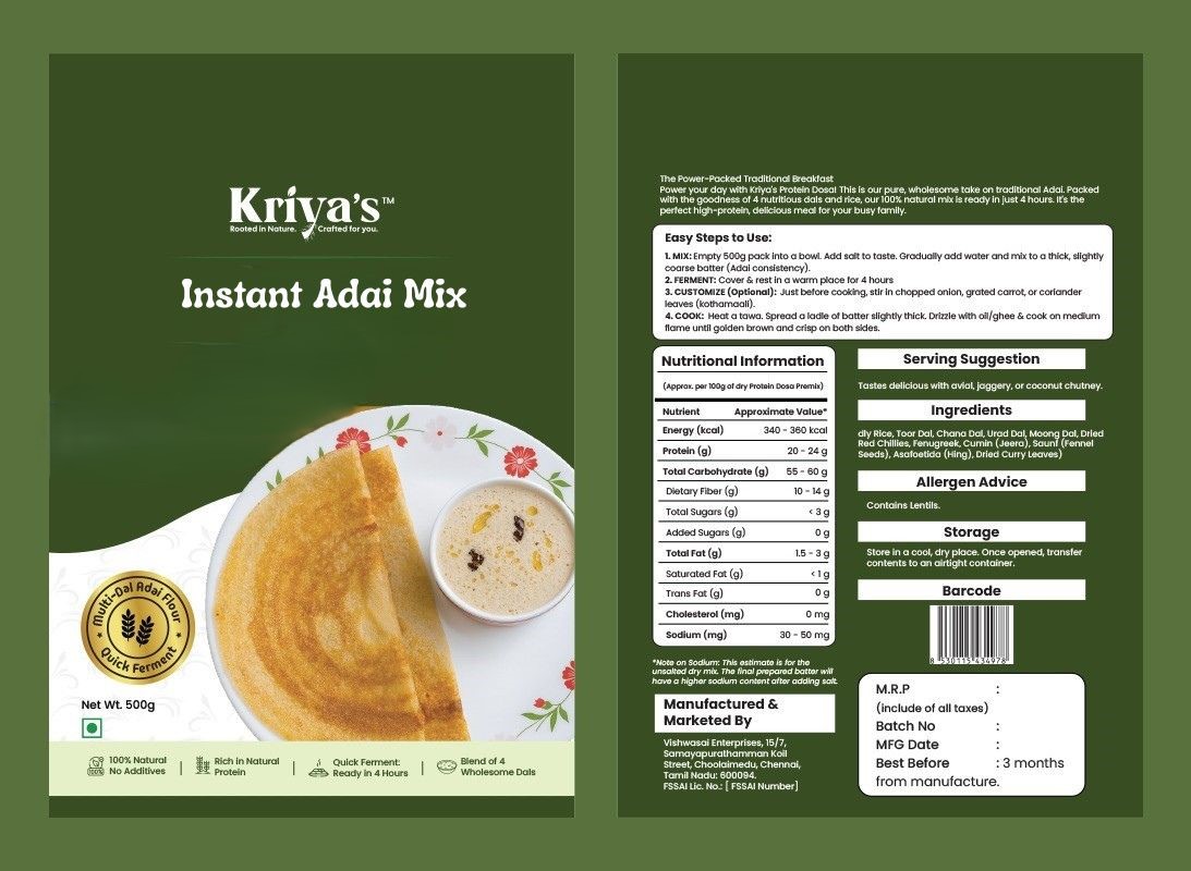 Kriya's Instant Adai Mix