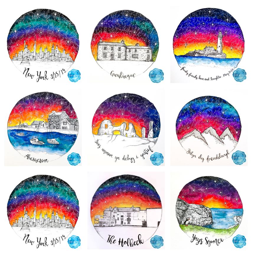 Dyfrlliw Gwreiddiol / Original Watercolour