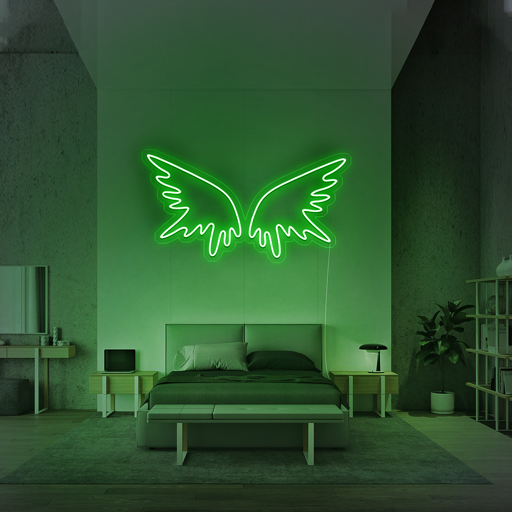 Néon LED “Angel Wings 2” – Ailes d’Ange Murales 