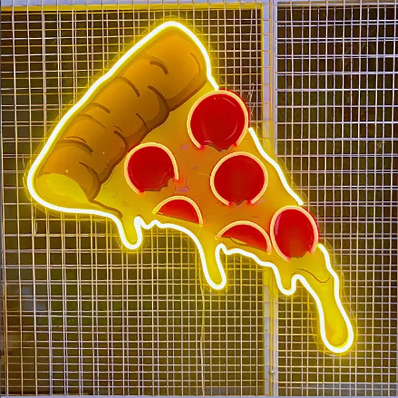 Néon LED “Pizza Slice” – Déco Murale Gourmande & Fluorescente