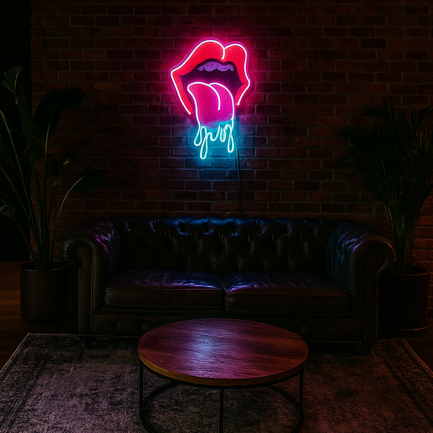 Néon LED “Lips & Drip” – Design Pop Art Fluorescent